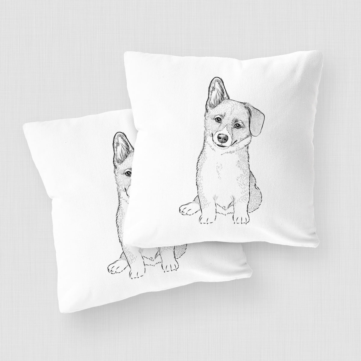 Toby the Corgi Puppy - Throw Pillow Cover