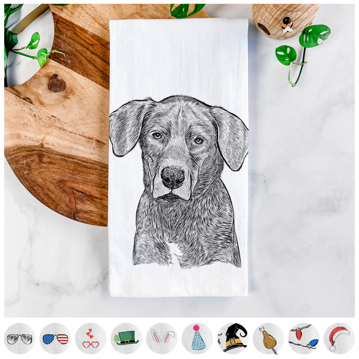 Tom the Lab Dane Mix Tea Towel