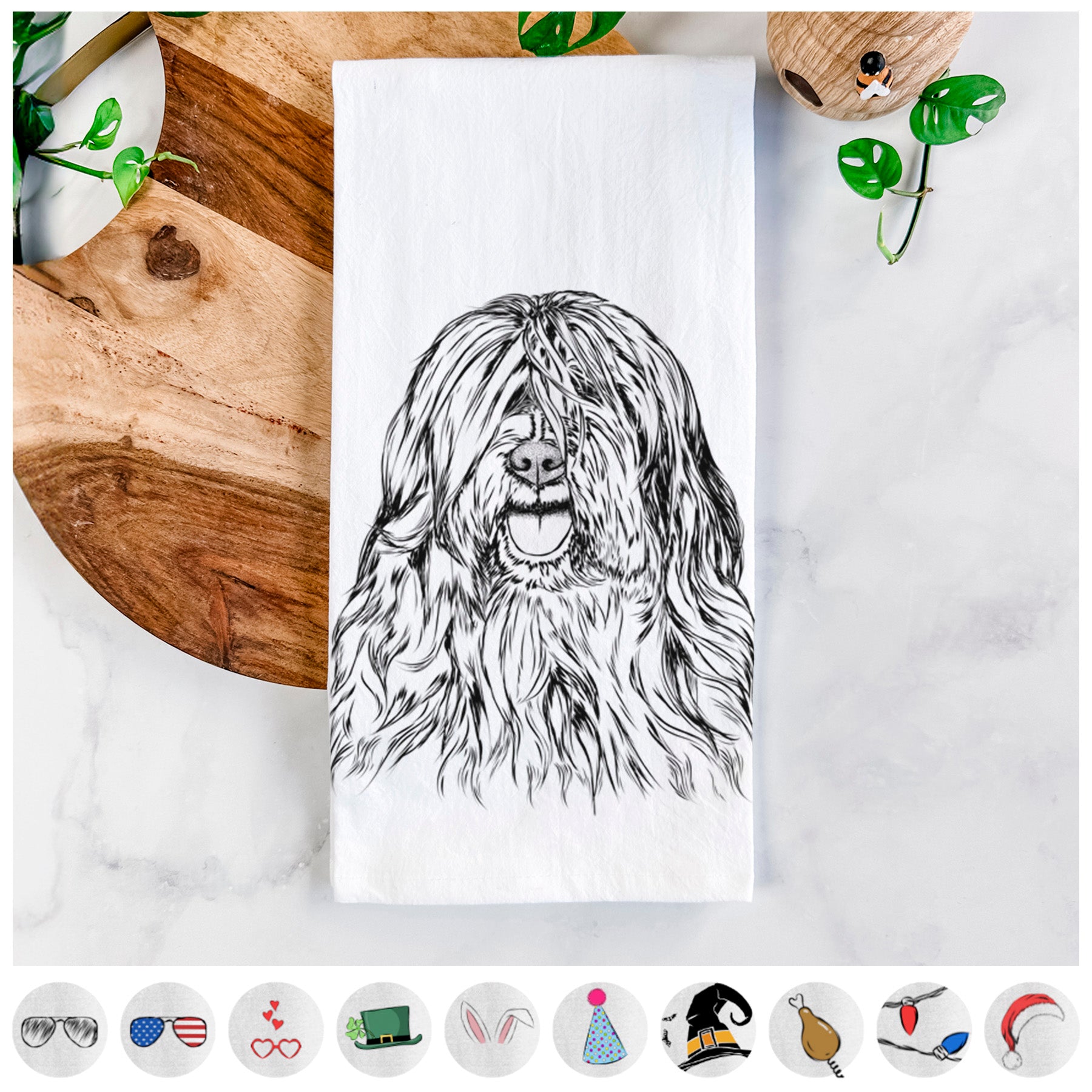 Trinket the Tibetan Terrier Tea Towel