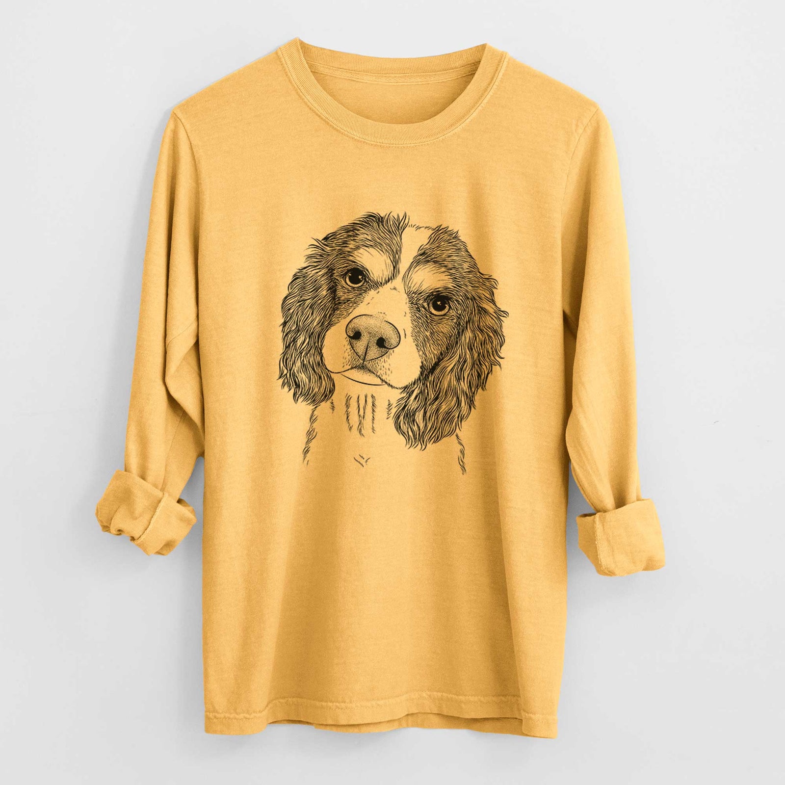 Bare Truman the Cavalier King Charles Spaniel - Men's Heavyweight 100% Cotton Long Sleeve