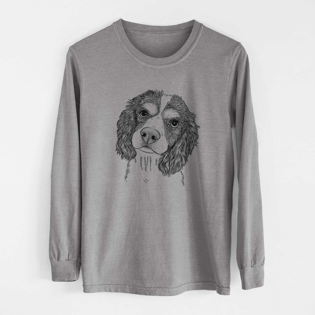 Bare Truman the Cavalier King Charles Spaniel - Men's Heavyweight 100% Cotton Long Sleeve
