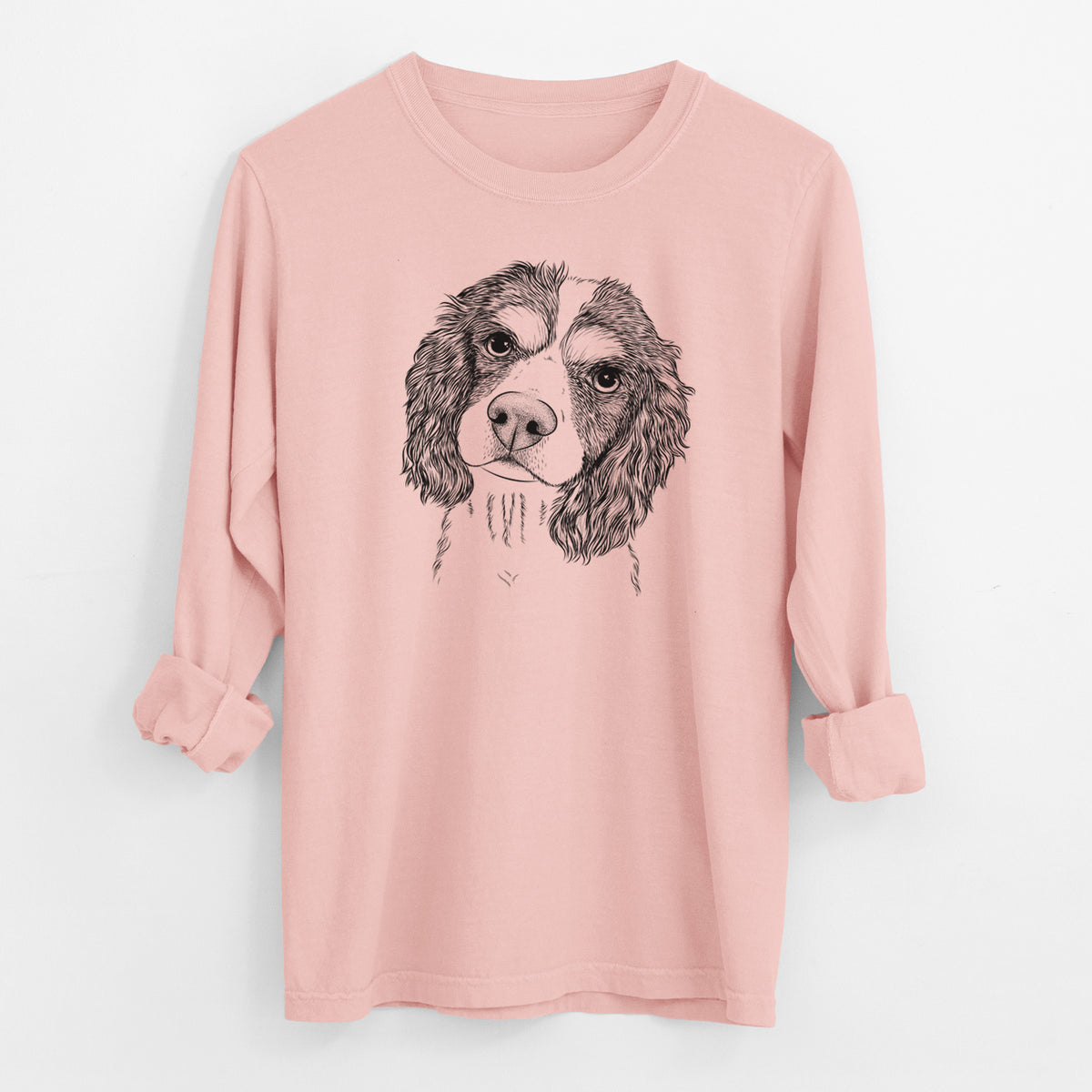Bare Truman the Cavalier King Charles Spaniel - Men's Heavyweight 100% Cotton Long Sleeve