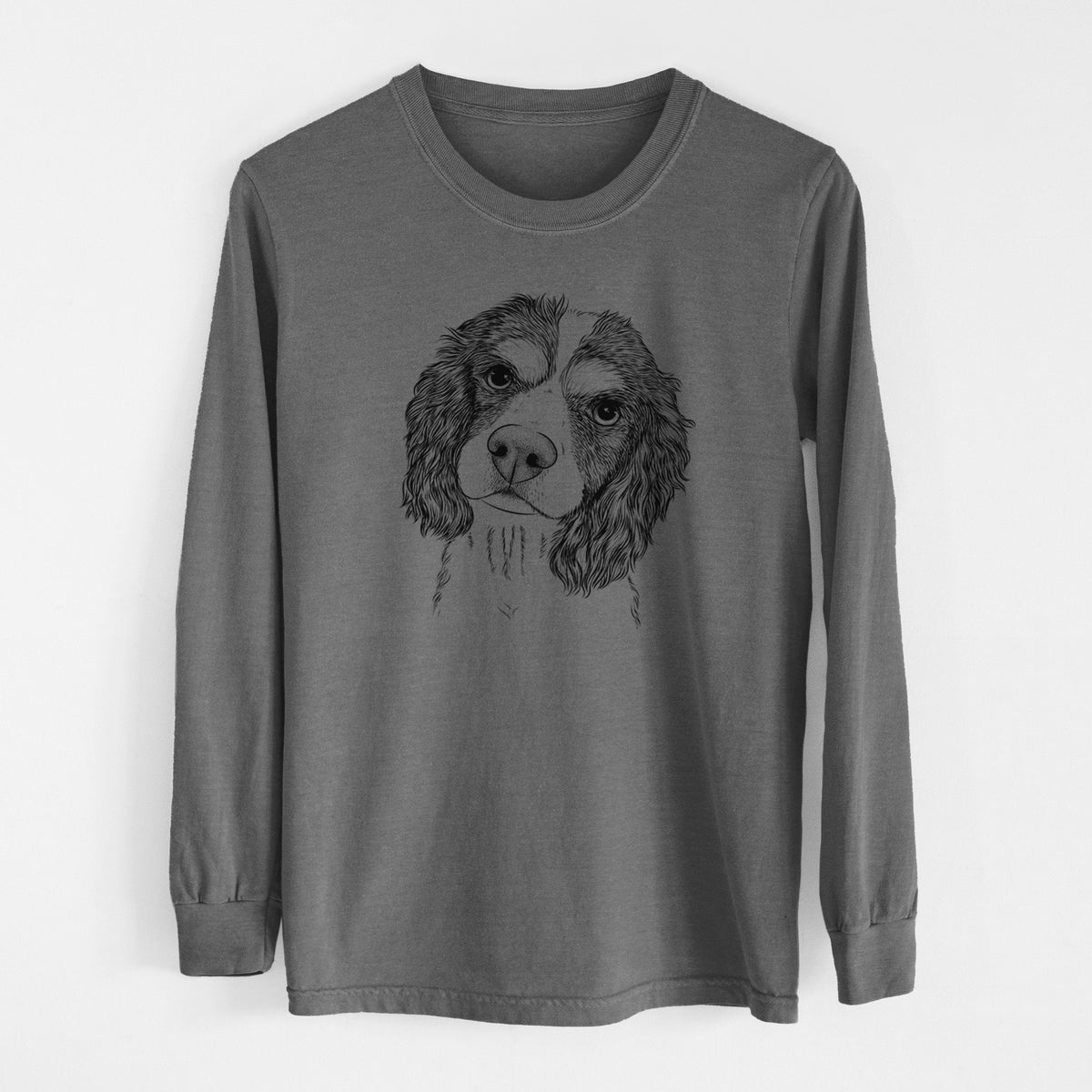 Bare Truman the Cavalier King Charles Spaniel - Men's Heavyweight 100% Cotton Long Sleeve