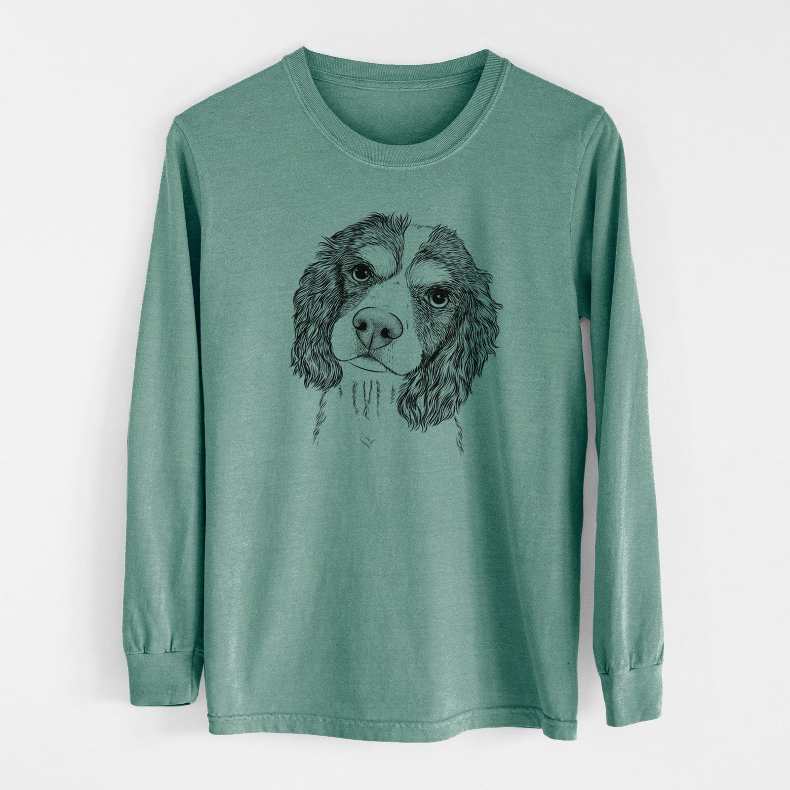 Bare Truman the Cavalier King Charles Spaniel - Men's Heavyweight 100% Cotton Long Sleeve