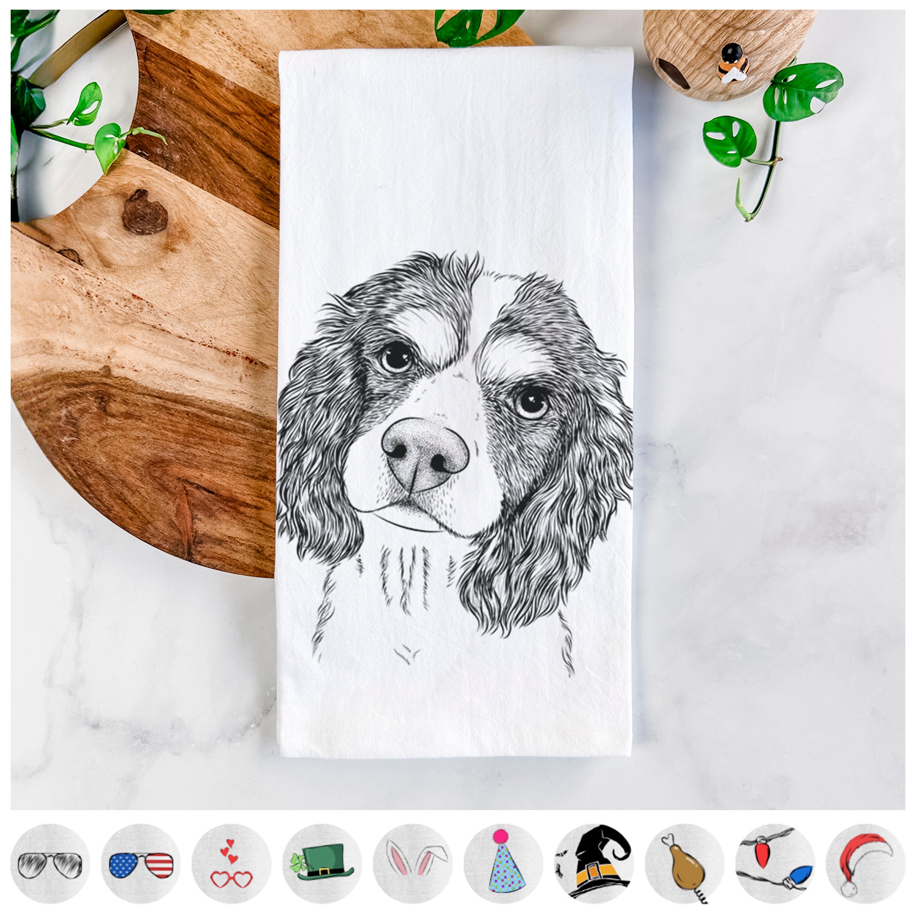 Truman the Cavalier King Charles Spaniel Tea Towel