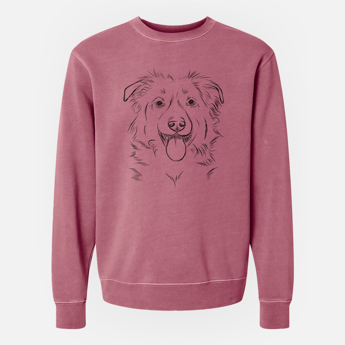 Bare Tucker the Collie Shepherd - Unisex Pigment Dyed Crew Sweatshirt