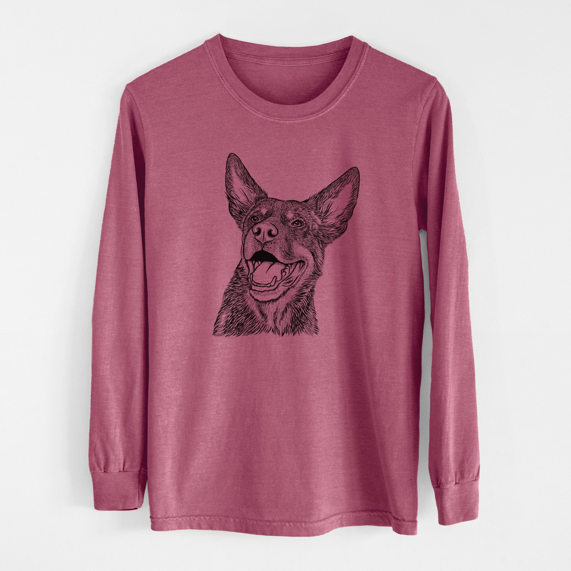 Bare Tucker the Australian Kelpie - Men's Heavyweight 100% Cotton Long Sleeve