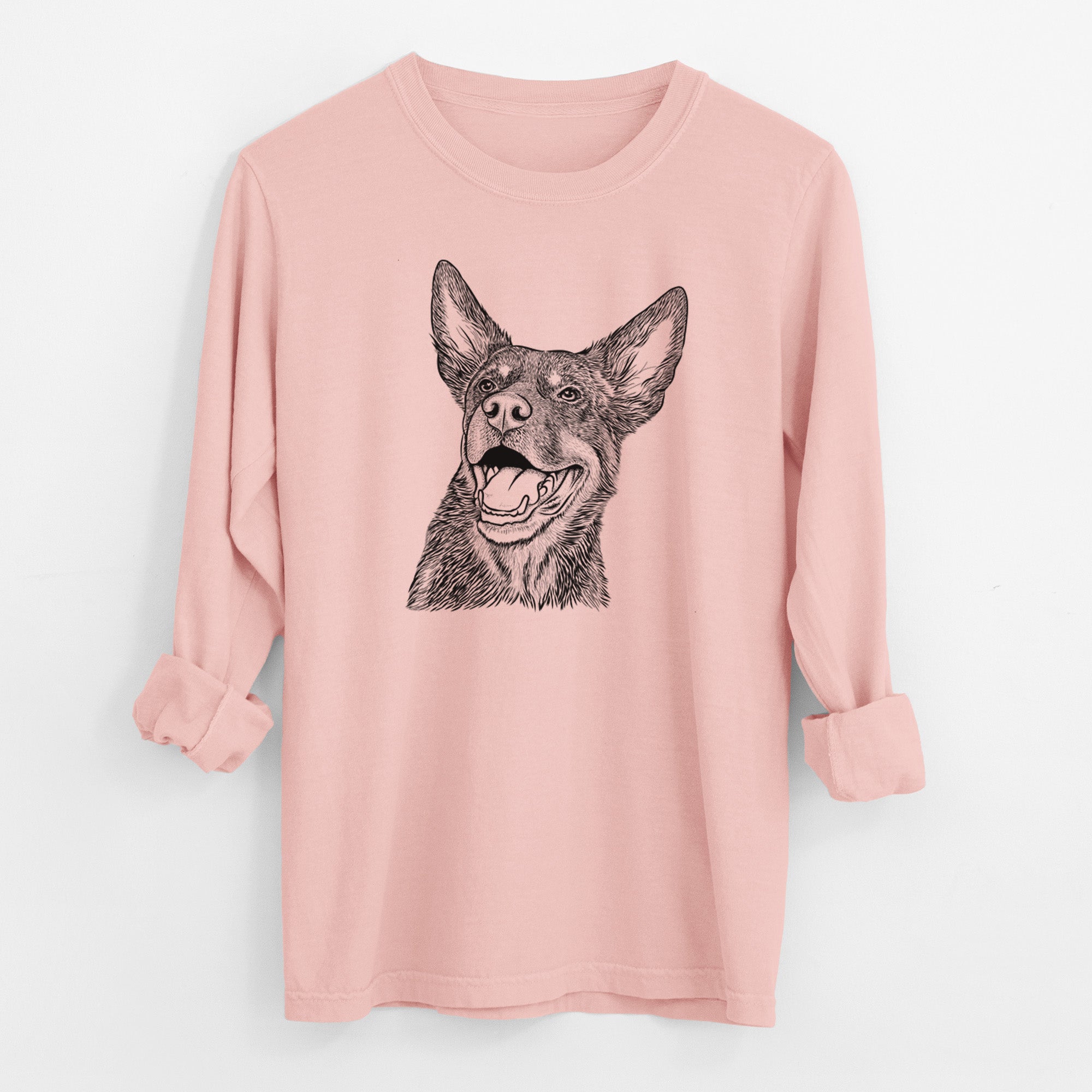 Bare Tucker the Australian Kelpie - Men's Heavyweight 100% Cotton Long Sleeve