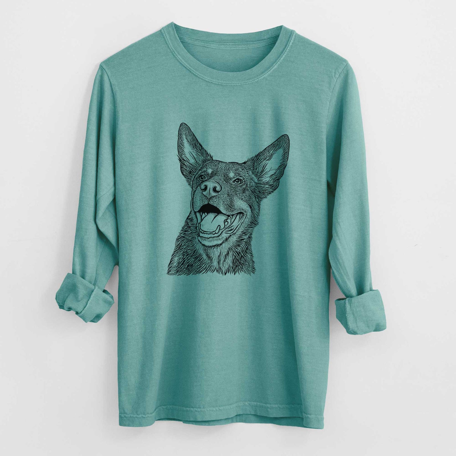 Bare Tucker the Australian Kelpie - Men's Heavyweight 100% Cotton Long Sleeve