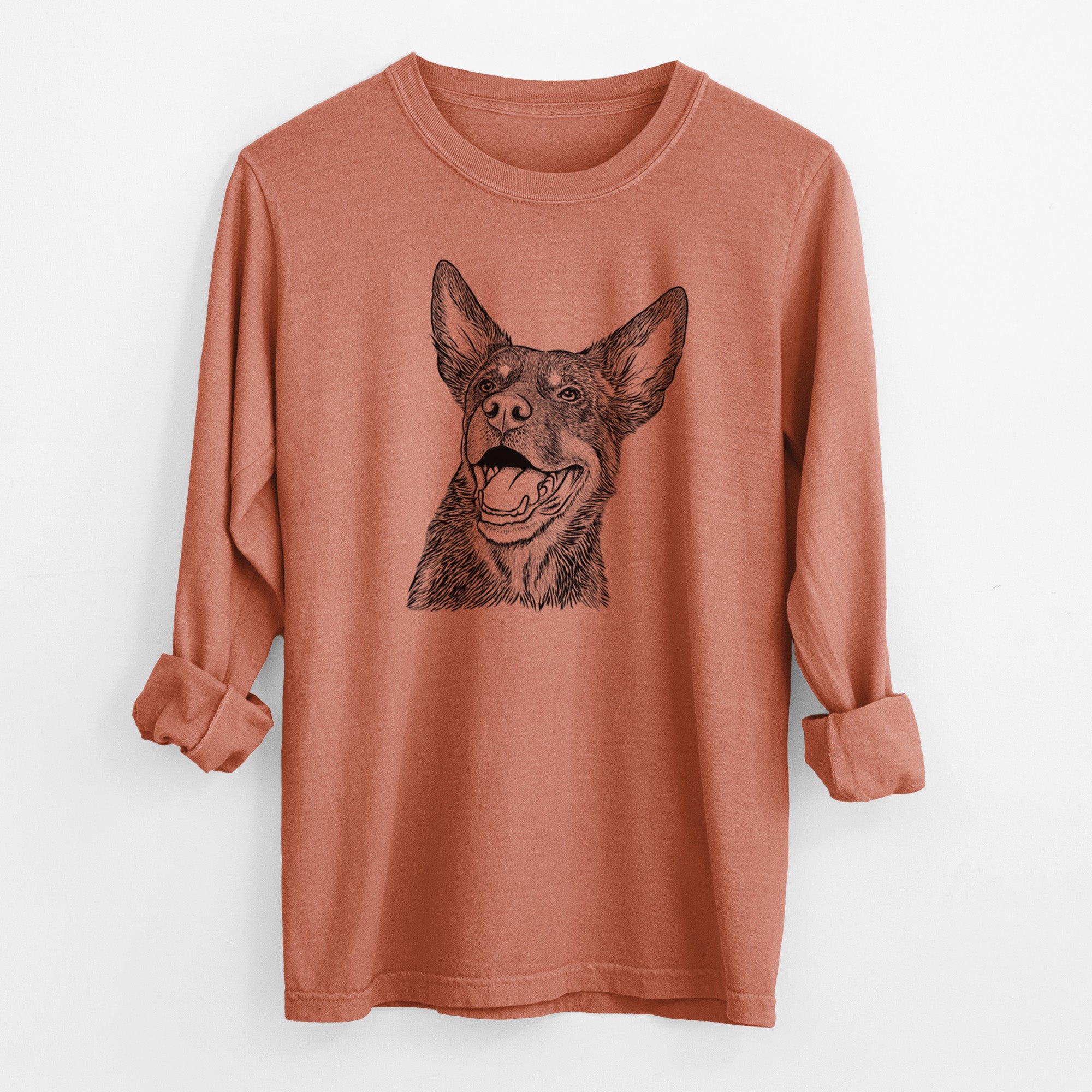 Bare Tucker the Australian Kelpie - Men's Heavyweight 100% Cotton Long Sleeve