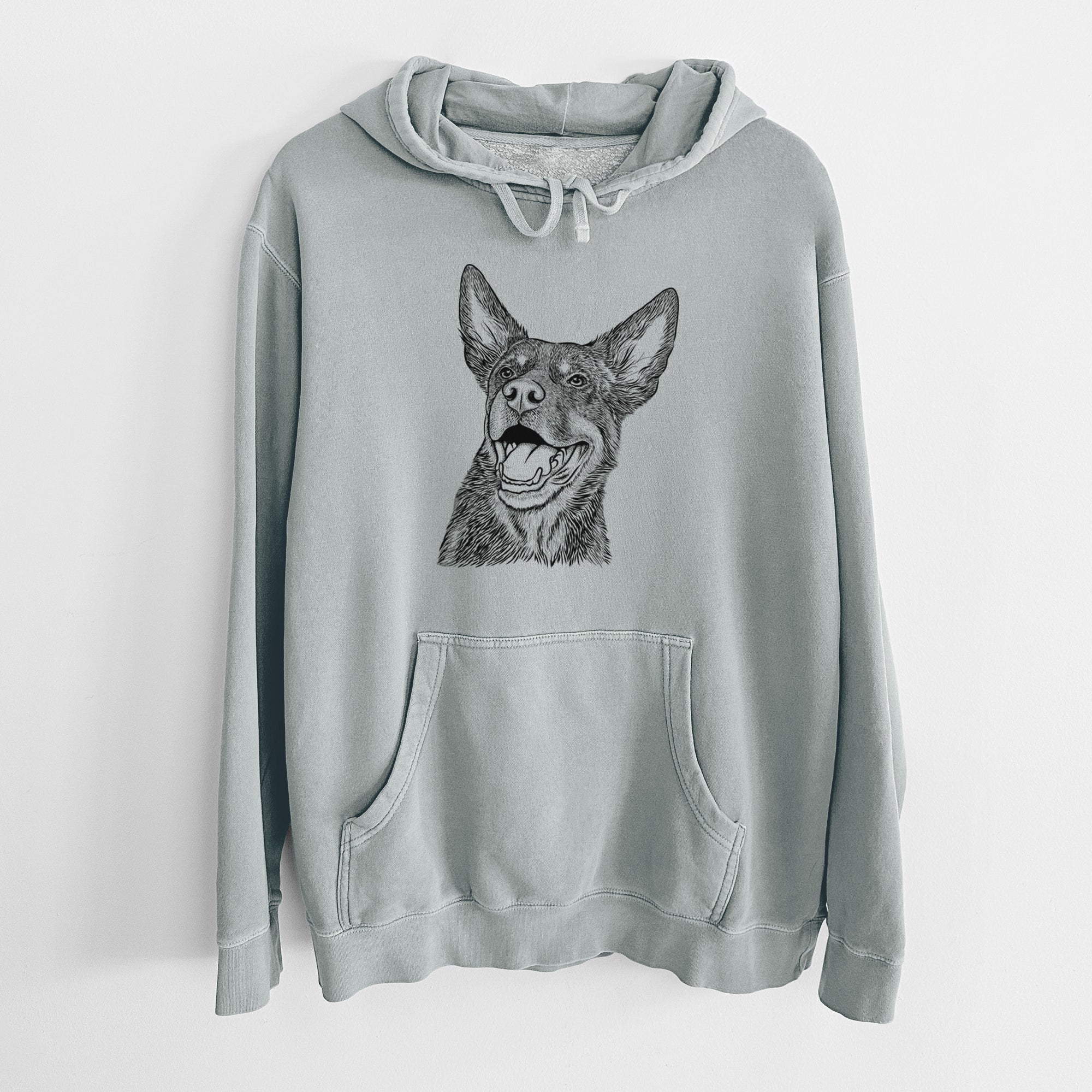 Bare Tucker the Australian Kelpie - Unisex Pigment Dyed Hoodie