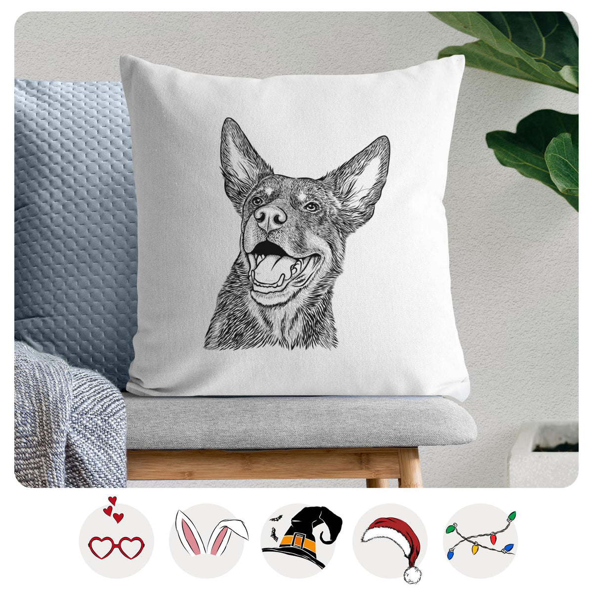 Tucker the Australian Kelpie - Throw Pillow Cover