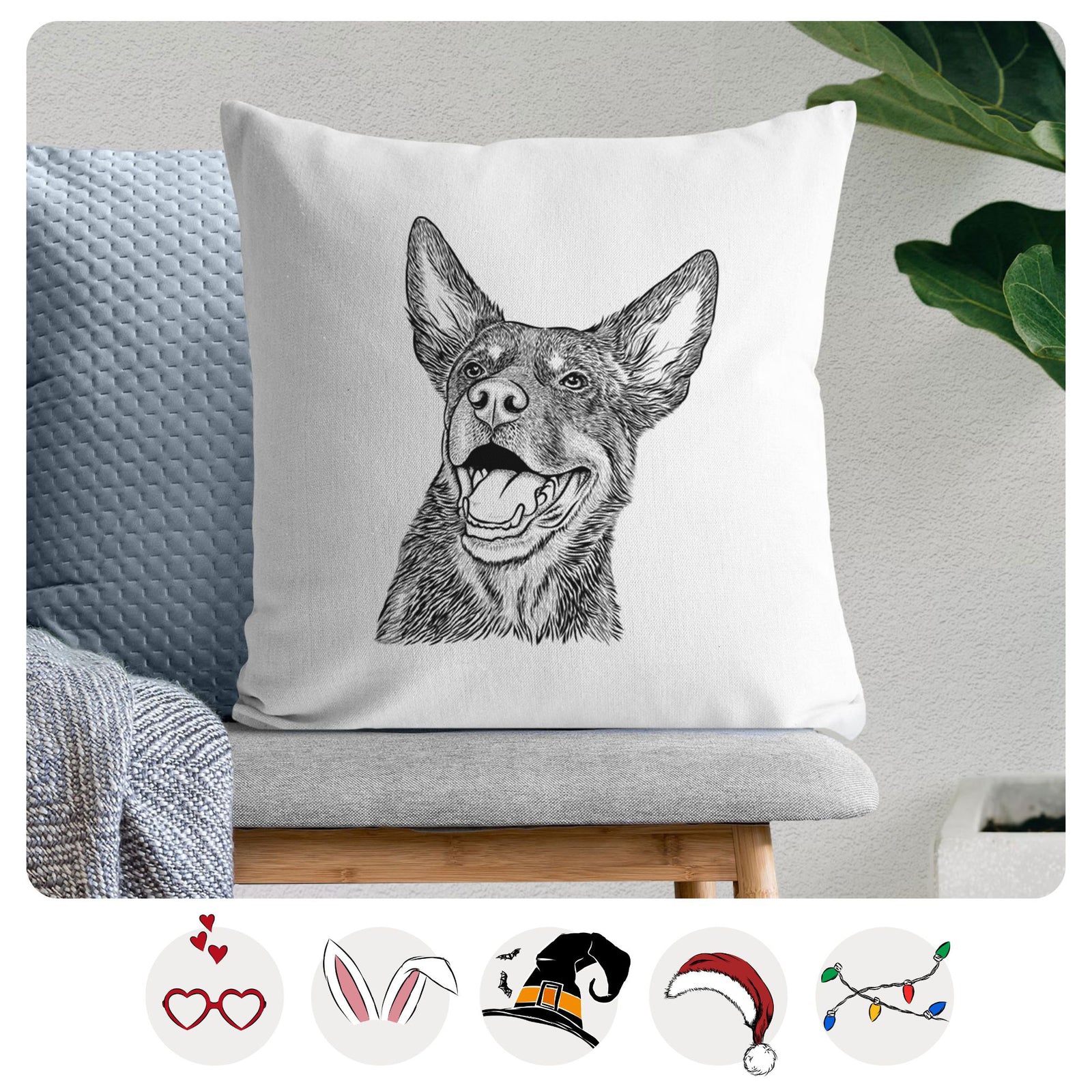 Tucker the Australian Kelpie - Throw Pillow Cover