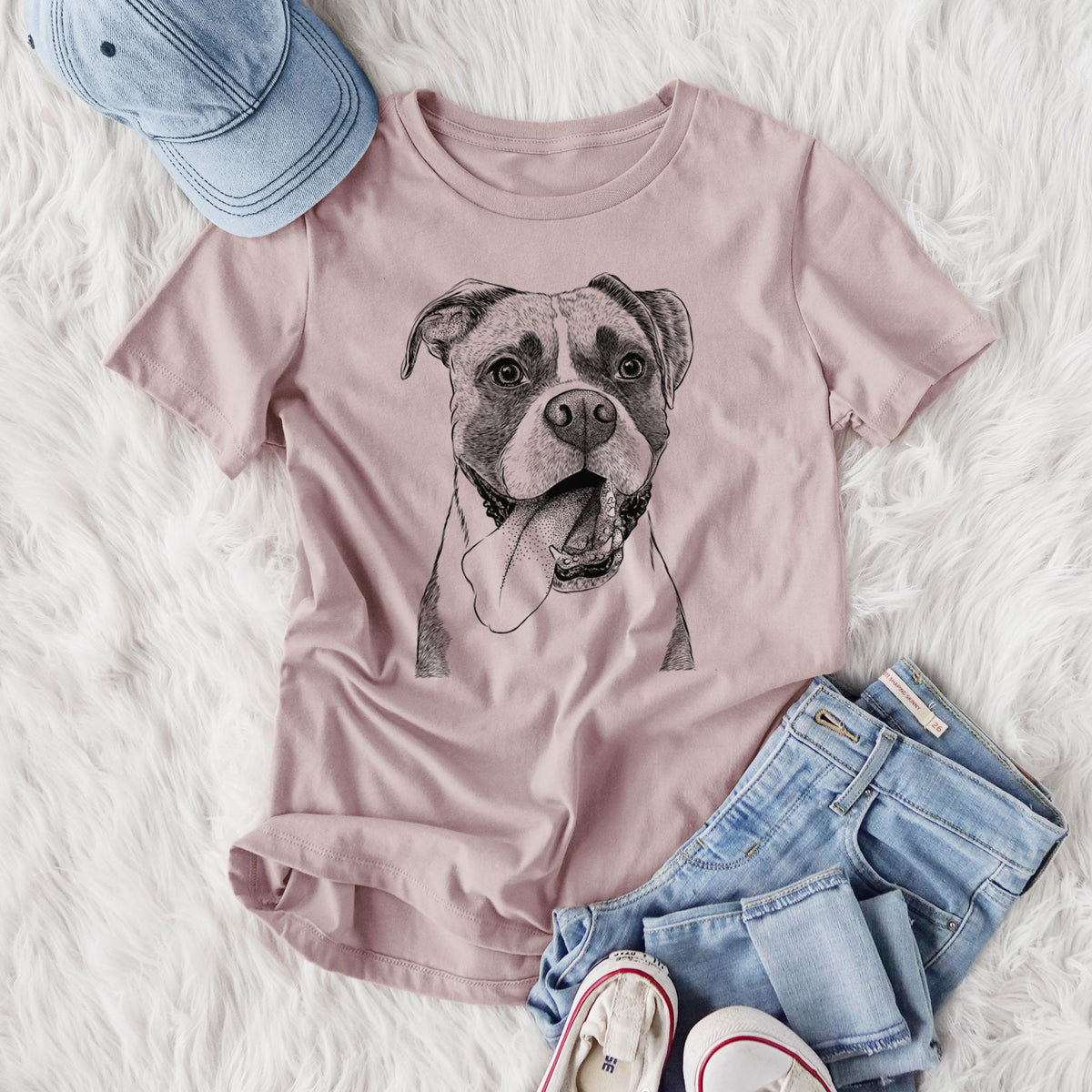 Bare Tuckeroo the Boxer - Women's Lightweight Relaxed Fit 100% Cotton Crewneck