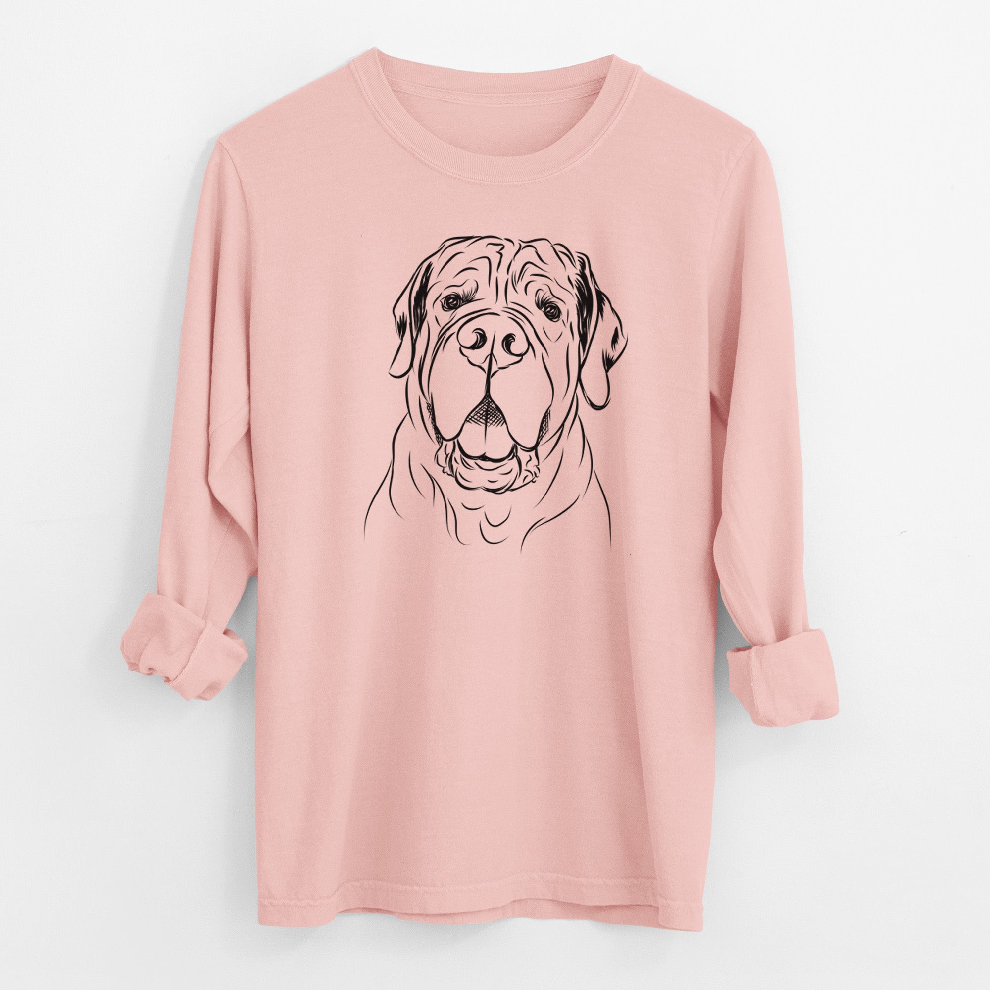 Bare Tufton the English Mastiff - Men's Heavyweight 100% Cotton Long Sleeve