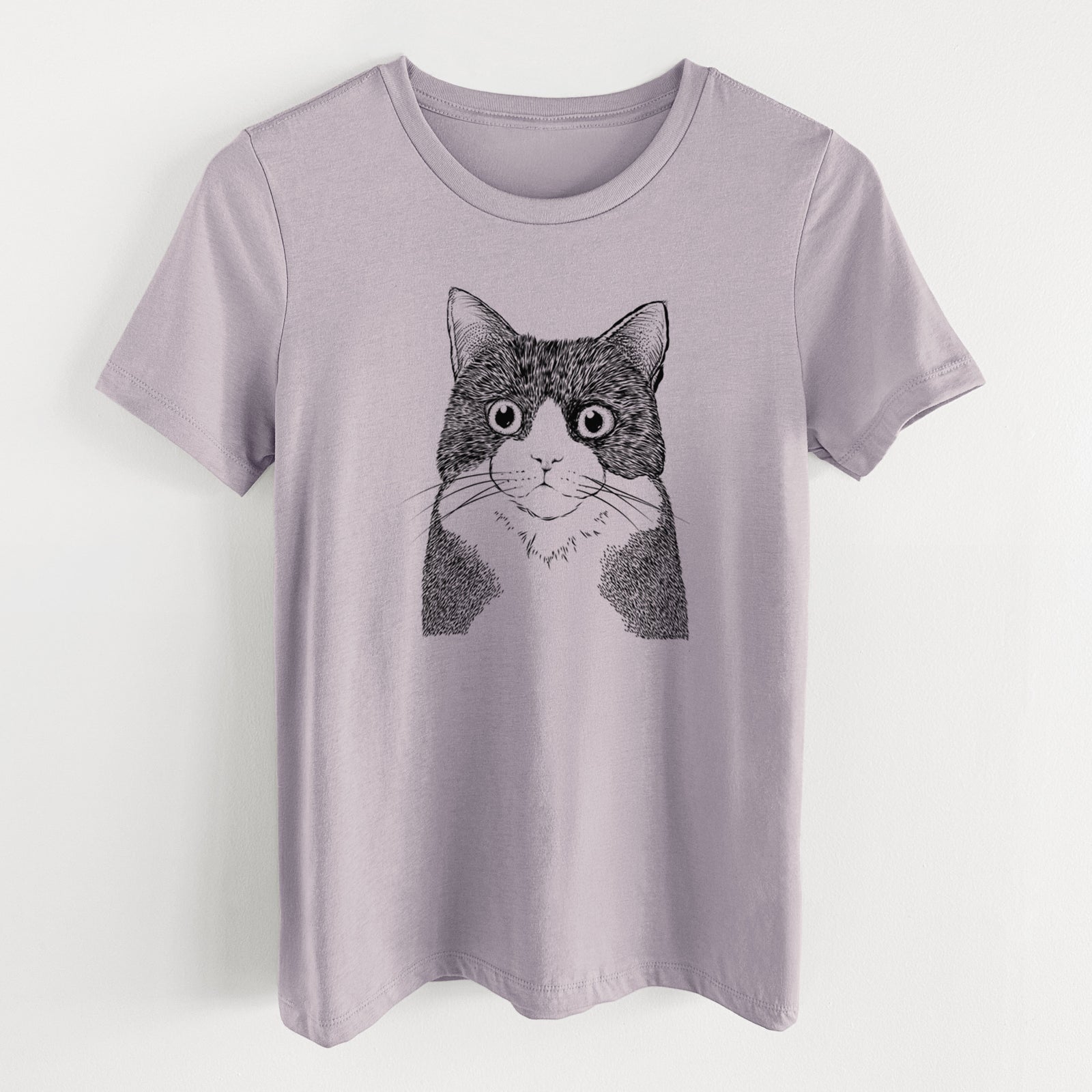 Bare Tux the Tuxedo Cat - Women's Lightweight Relaxed Fit 100% Cotton Crewneck