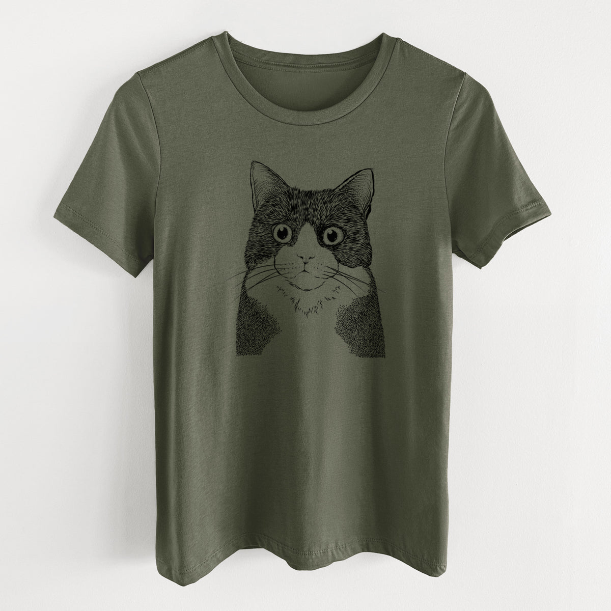 Bare Tux the Tuxedo Cat - Women's Lightweight Relaxed Fit 100% Cotton Crewneck