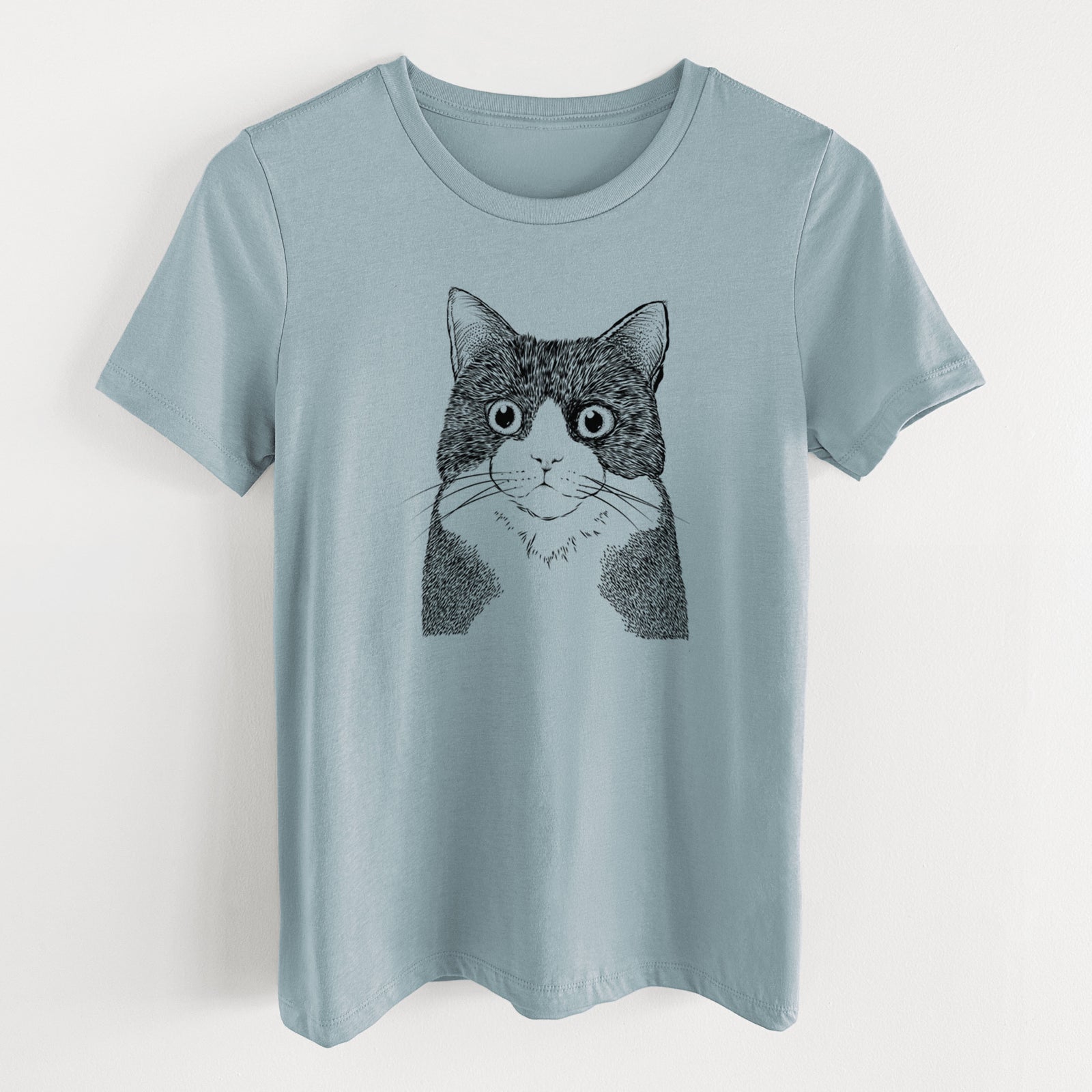 Bare Tux the Tuxedo Cat - Women's Lightweight Relaxed Fit 100% Cotton Crewneck