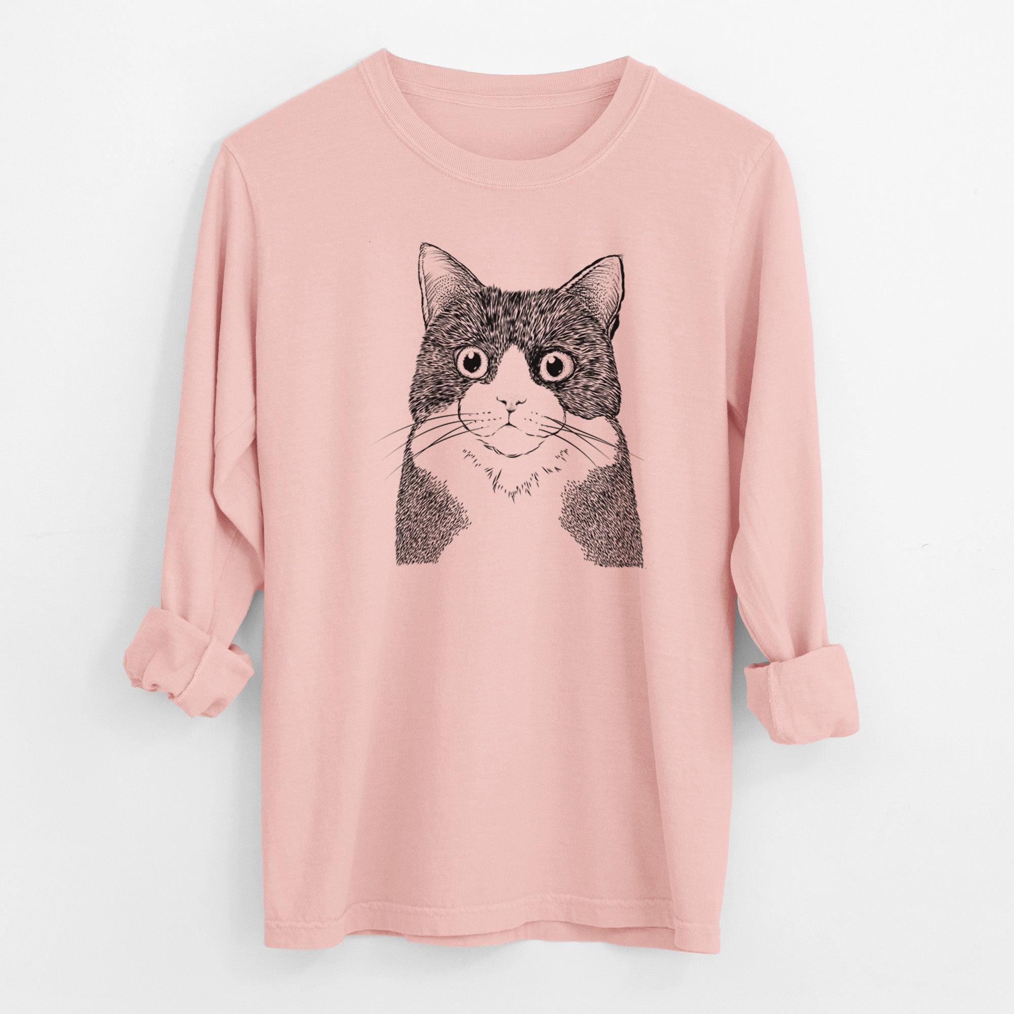 Bare Tux the Tuxedo Cat - Men's Heavyweight 100% Cotton Long Sleeve