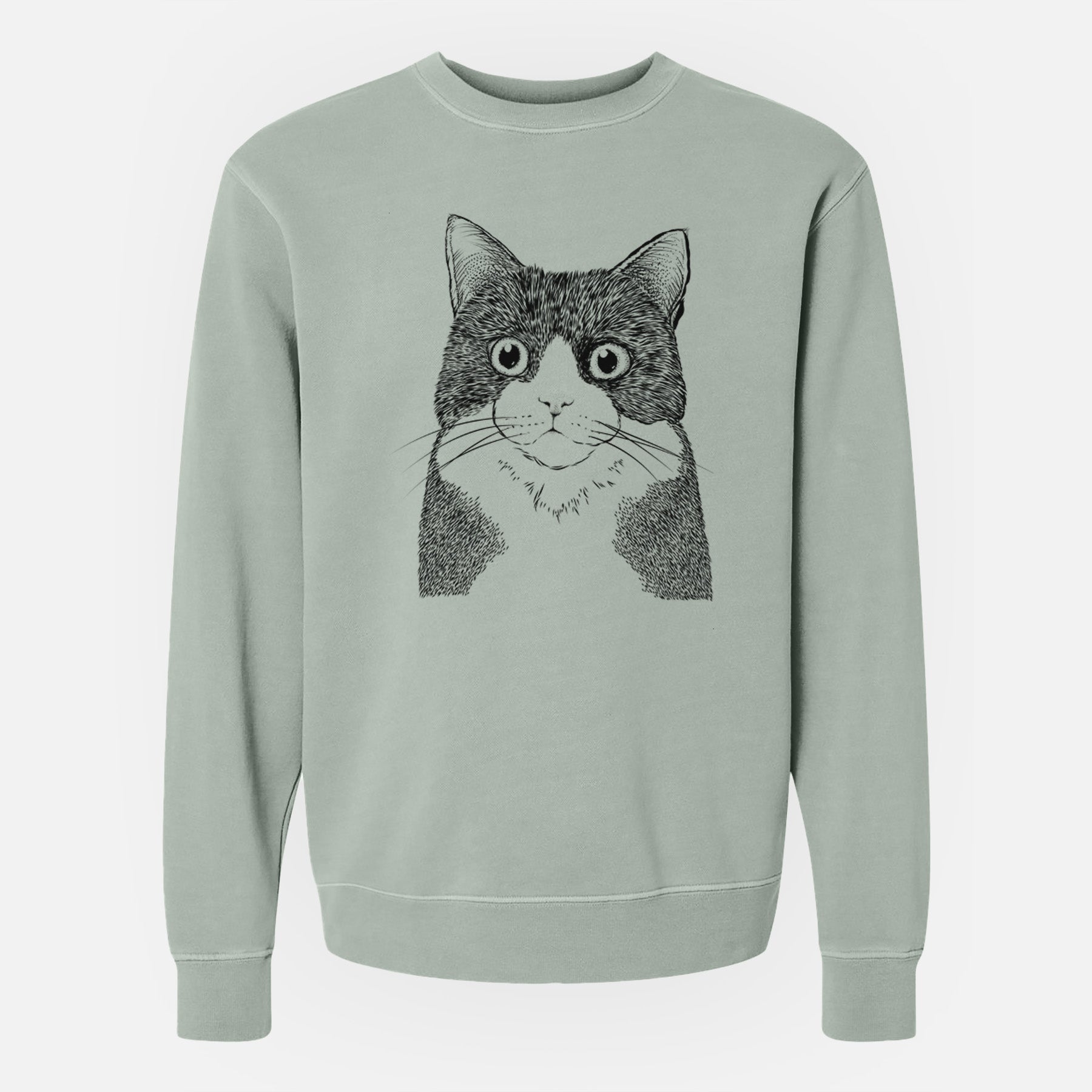 Bare Tux the Tuxedo Cat - Unisex Pigment Dyed Crew Sweatshirt