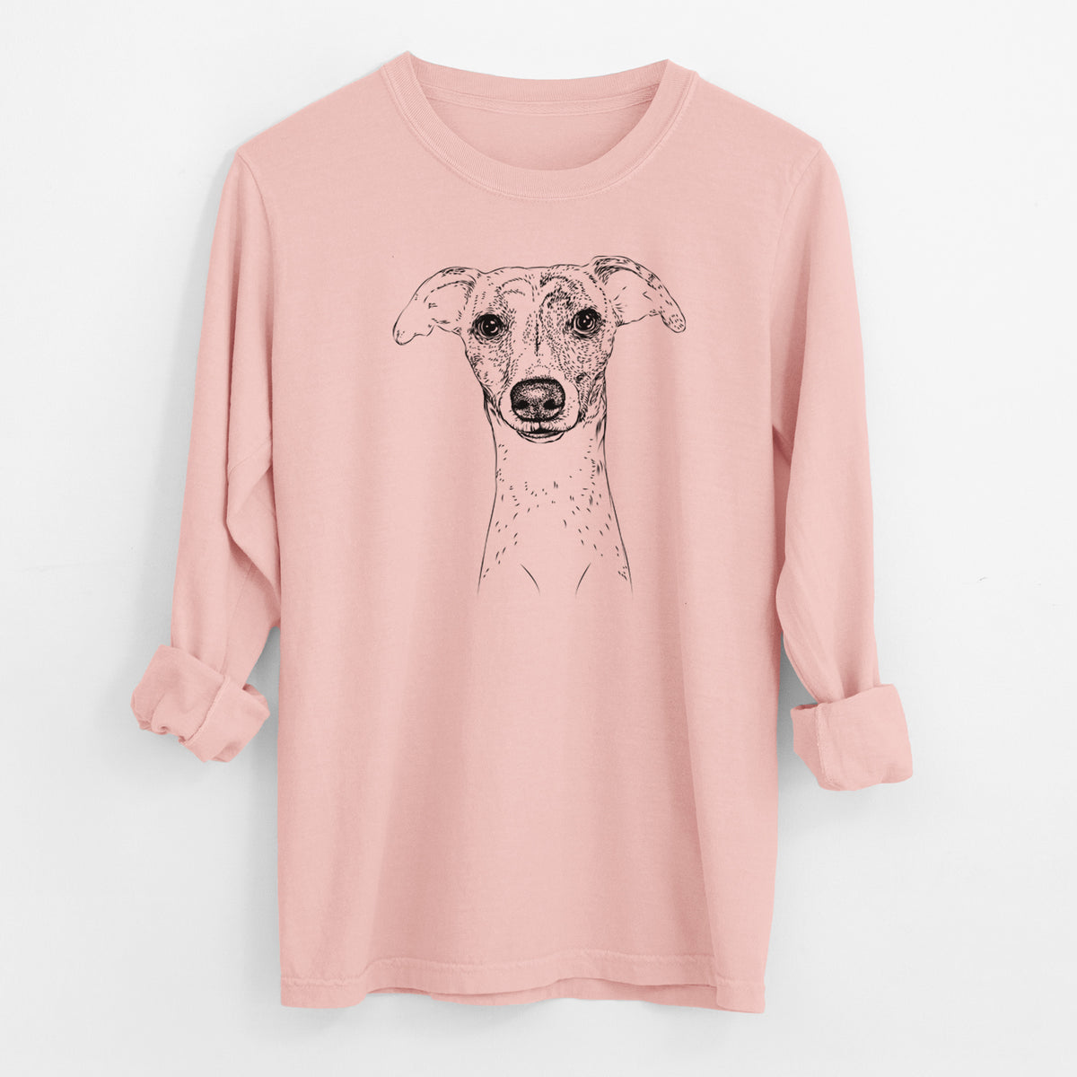 Bare Twiggy the Whippet - Men's Heavyweight 100% Cotton Long Sleeve