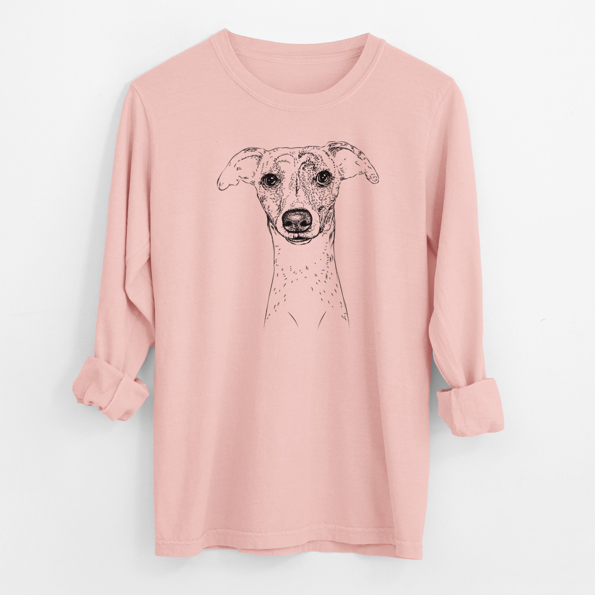 Bare Twiggy the Whippet - Men's Heavyweight 100% Cotton Long Sleeve