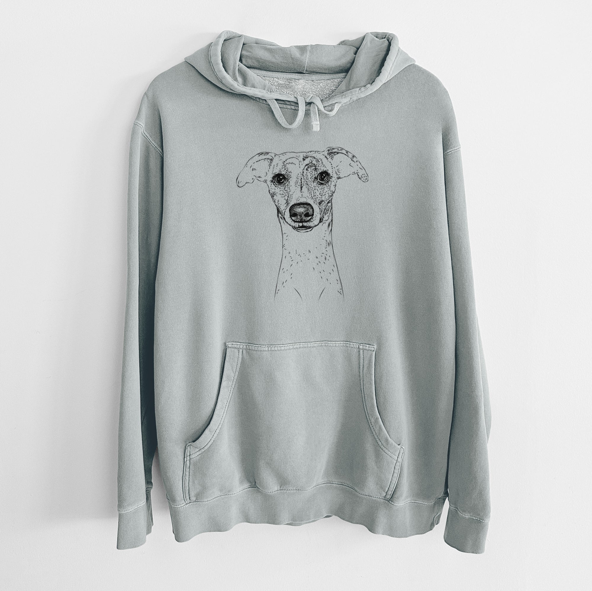 Bare Twiggy the Whippet - Unisex Pigment Dyed Hoodie