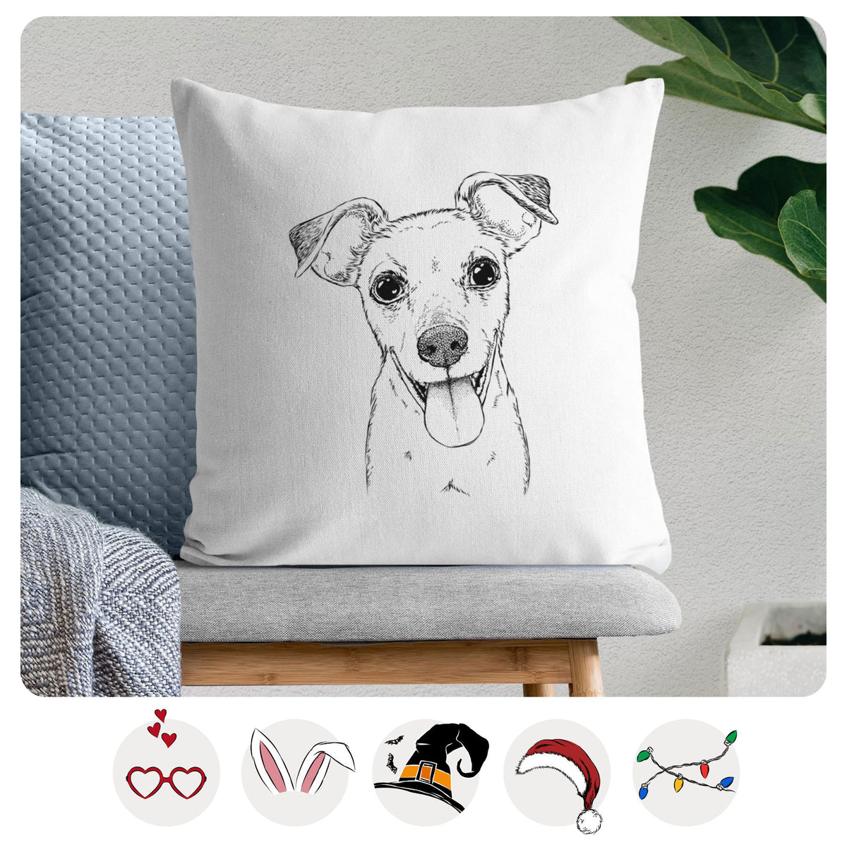 Tyler the Mixed Breed - Throw Pillow Cover