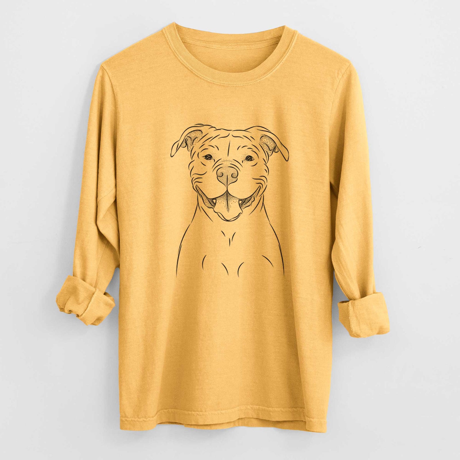 Bare Tyson the American Bulldog - Men's Heavyweight 100% Cotton Long Sleeve