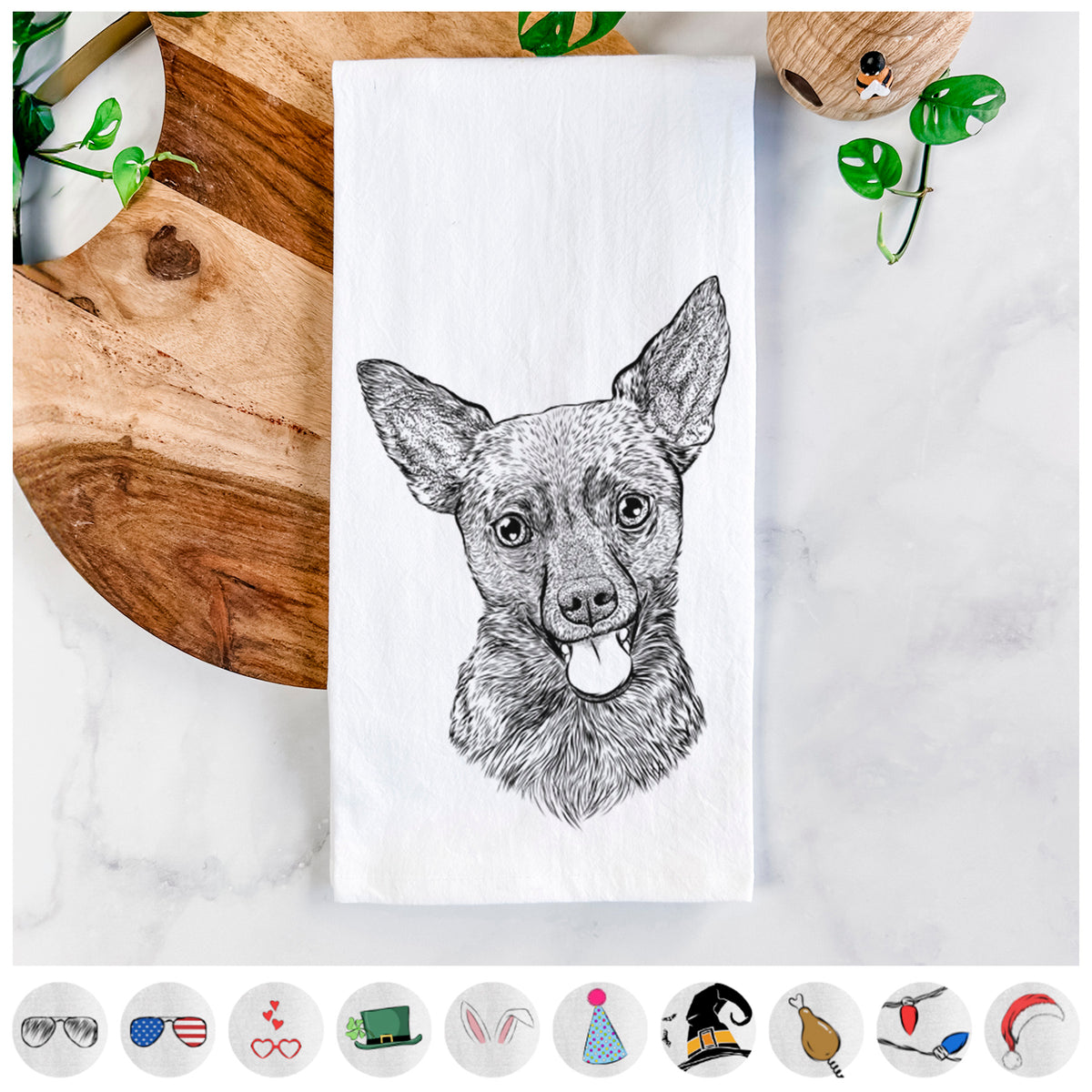 Ursa the Mixed Breed Tea Towel