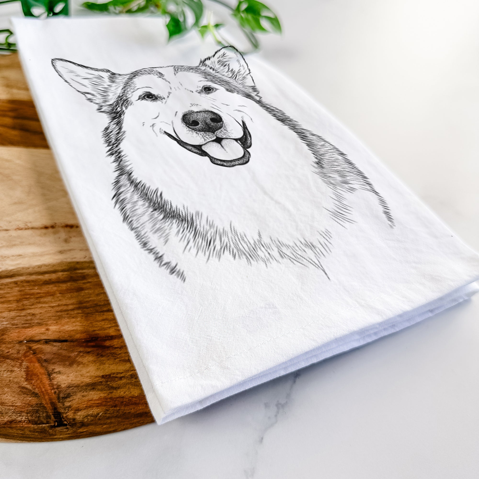 Vader the Alaskan Malamute Tea Towel