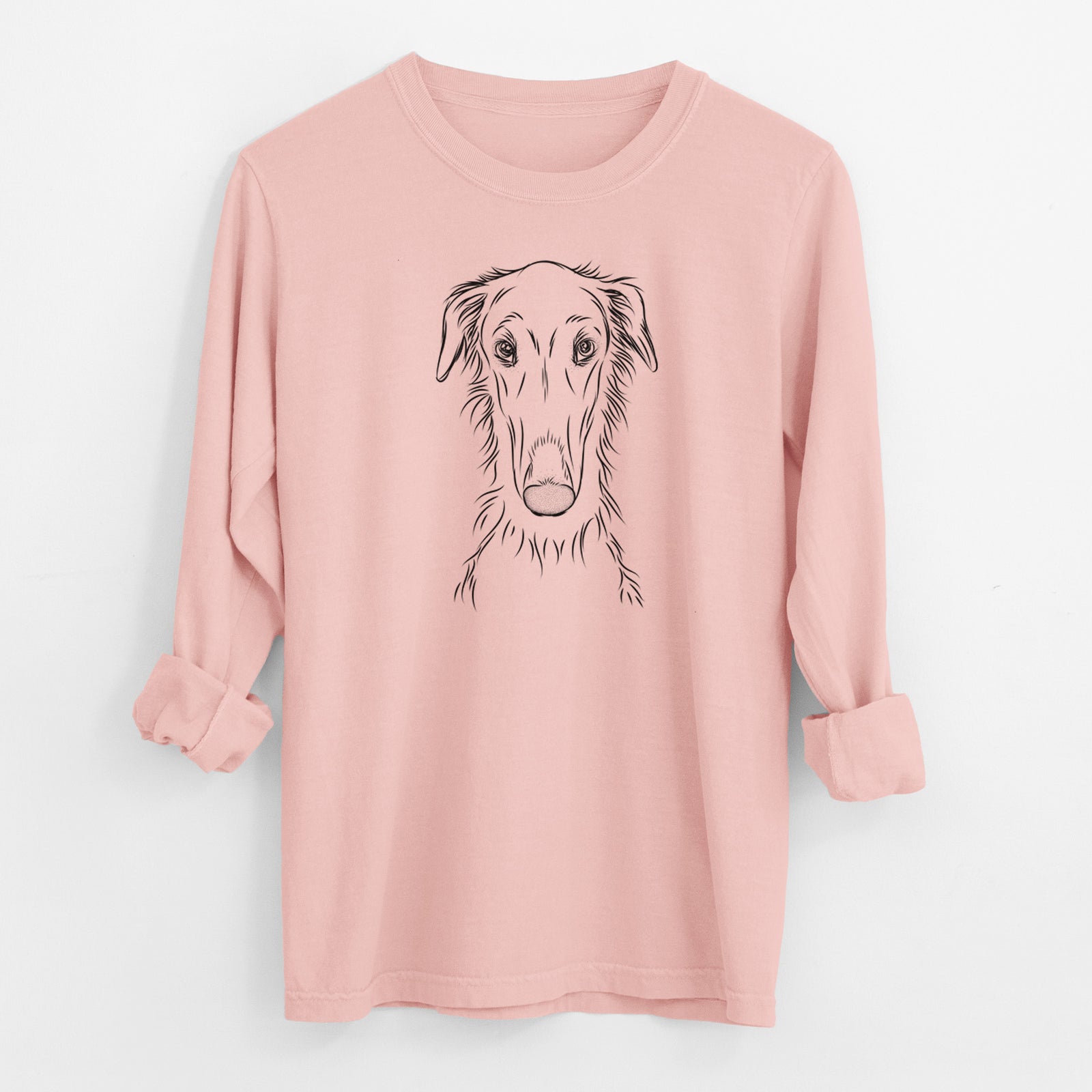 Bare Vaughn the Borzoi - Men's Heavyweight 100% Cotton Long Sleeve