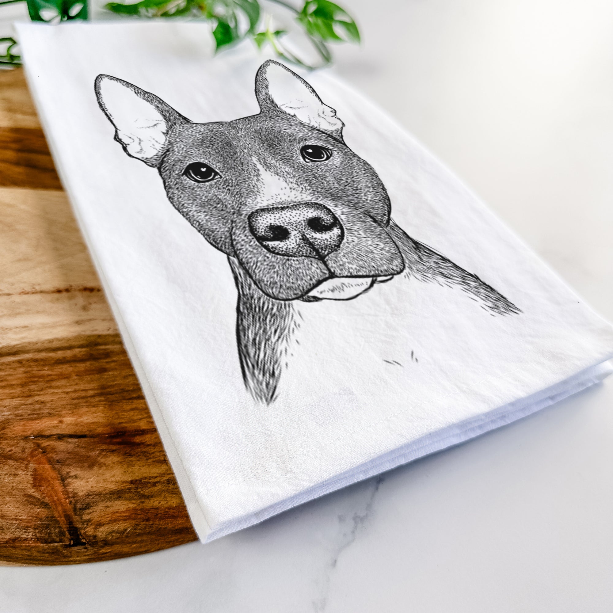 Violet the Pitbull Tea Towel