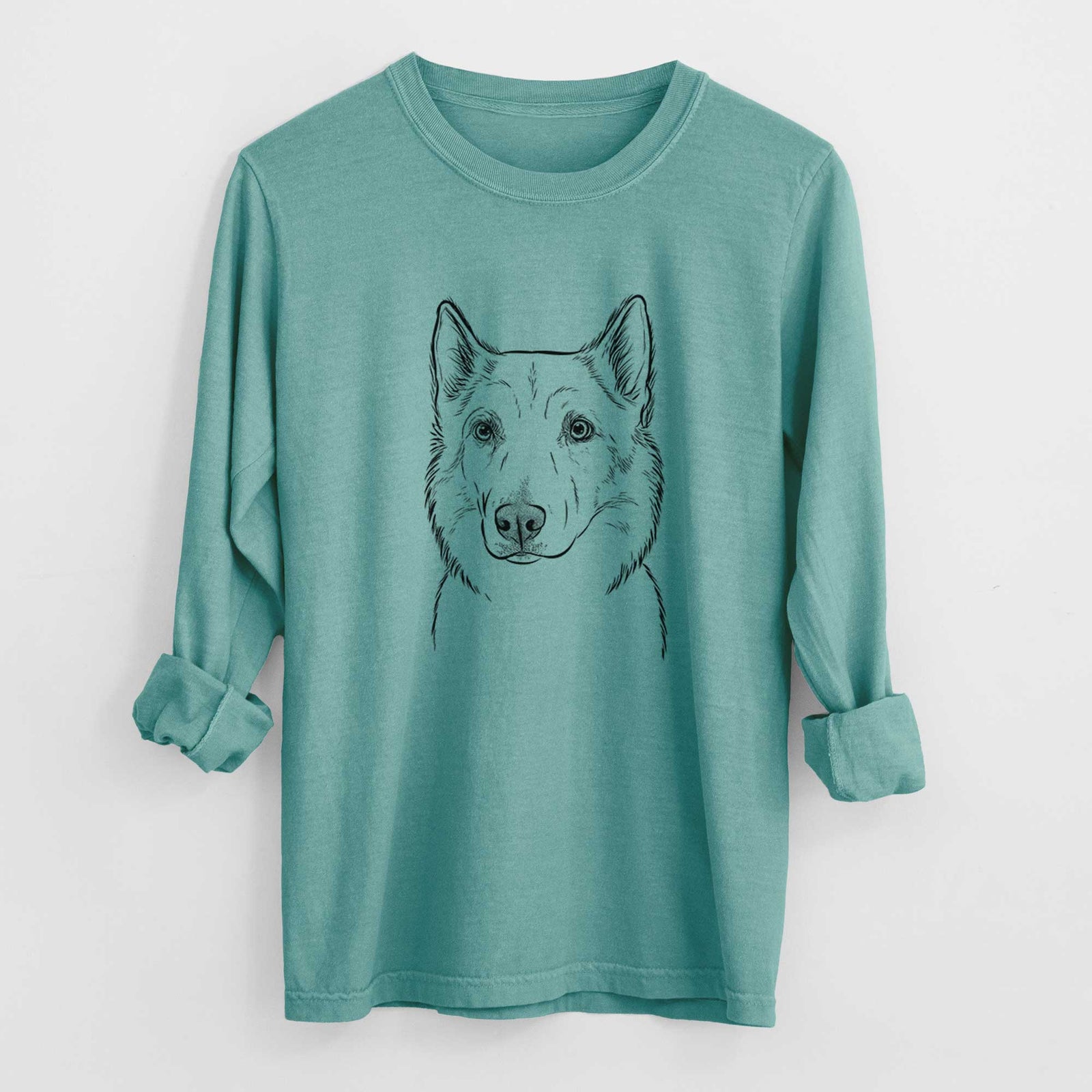 Bare Vox the Siberian Husky - Men's Heavyweight 100% Cotton Long Sleeve