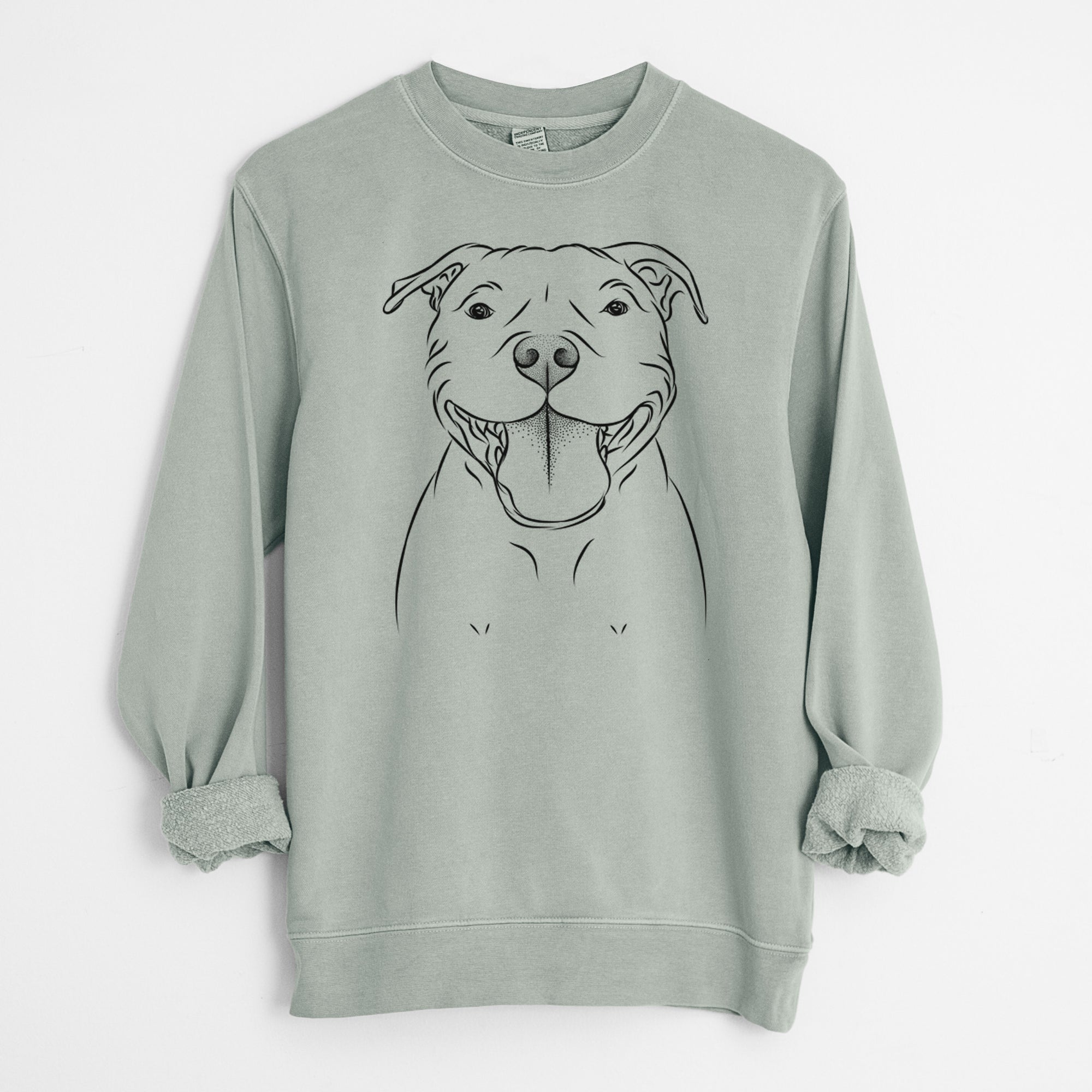 Bare Wafer the Staffordshire Bull Terrier - Unisex Pigment Dyed Crew Sweatshirt