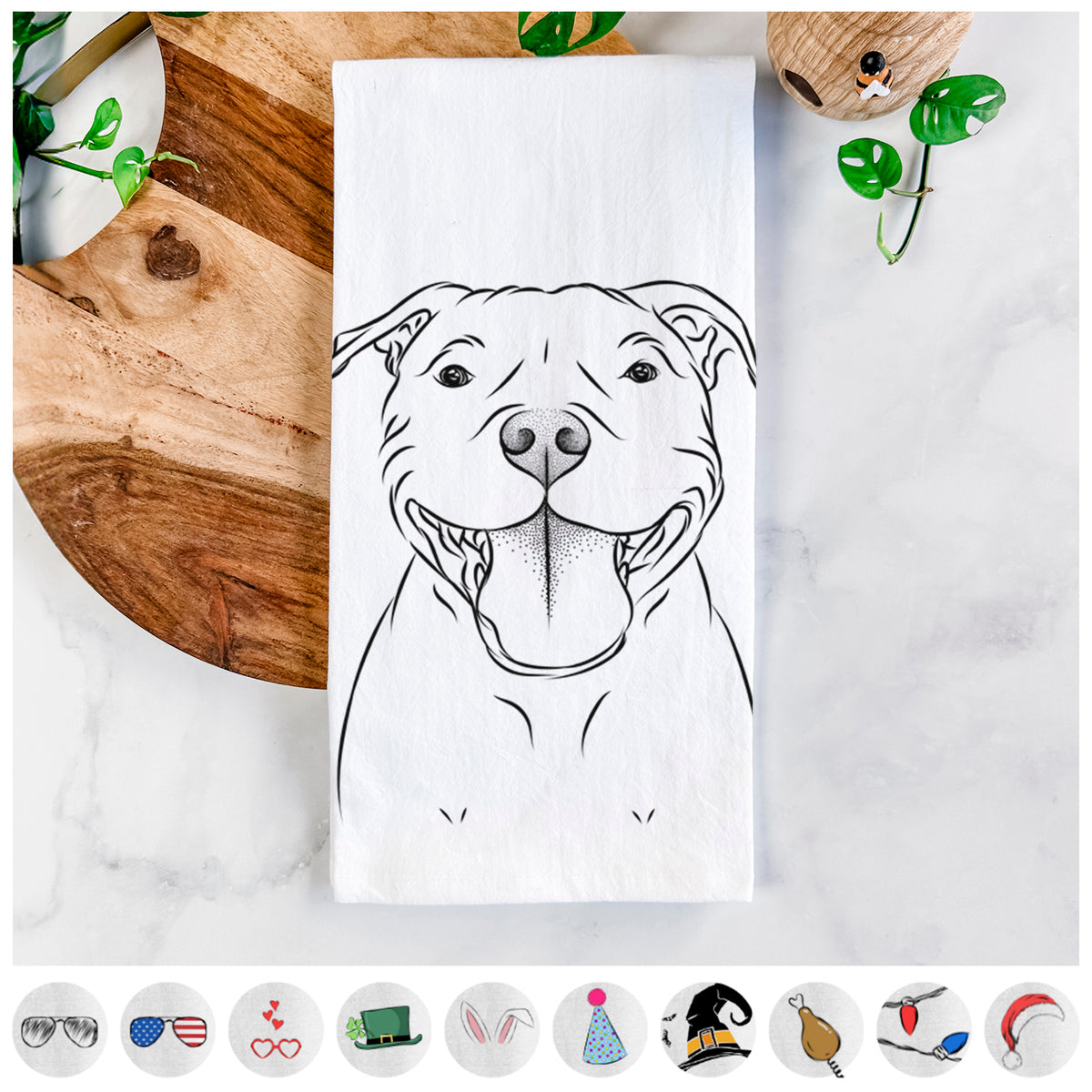 Wafer the Staffordshire Bull Terrier Tea Towel