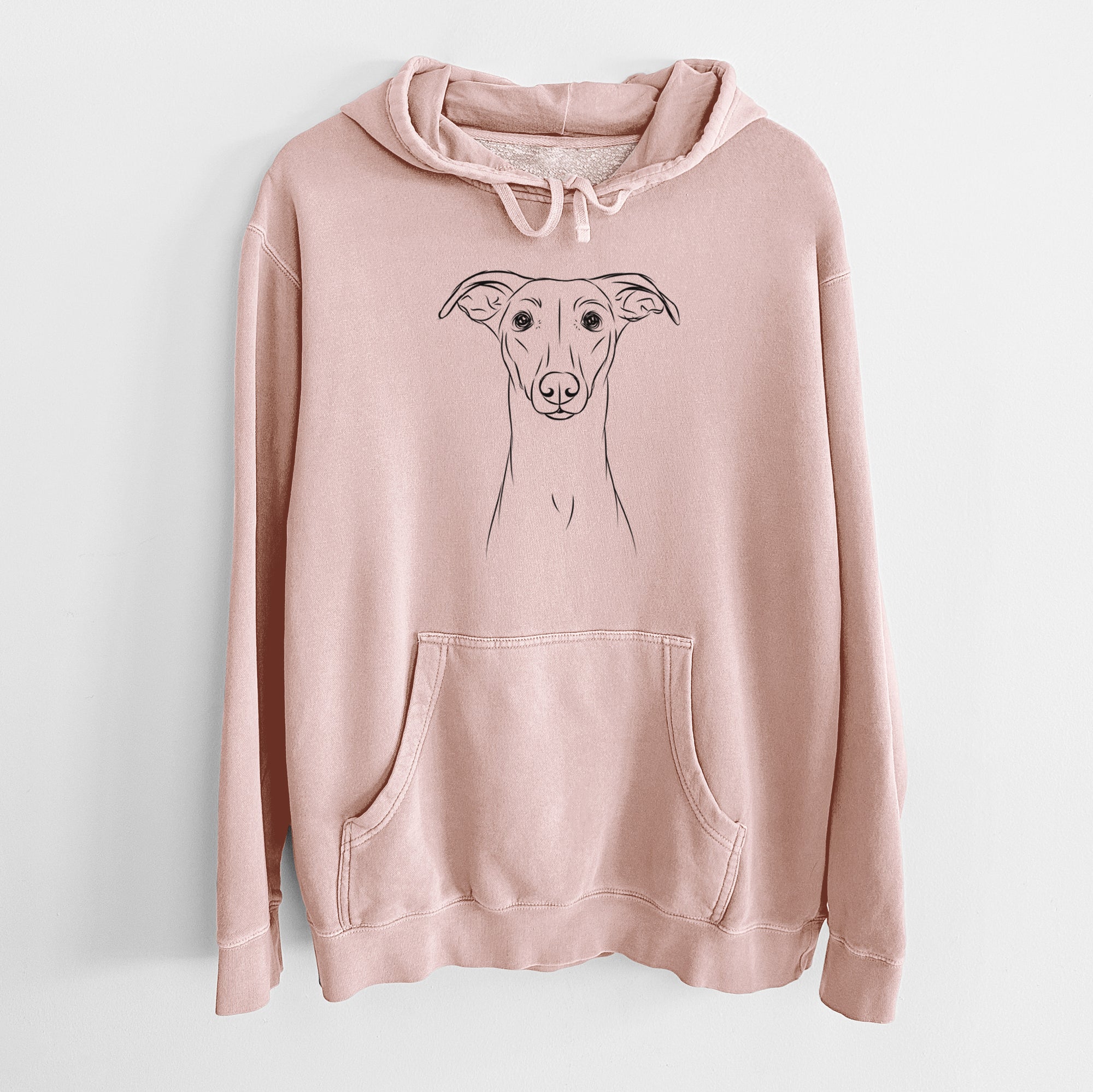 Bare Wallace the Whippet - Unisex Pigment Dyed Hoodie