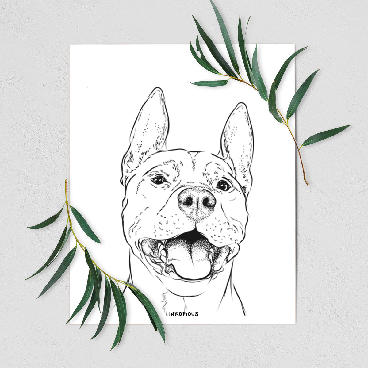 Wally the Pitbull Art Print