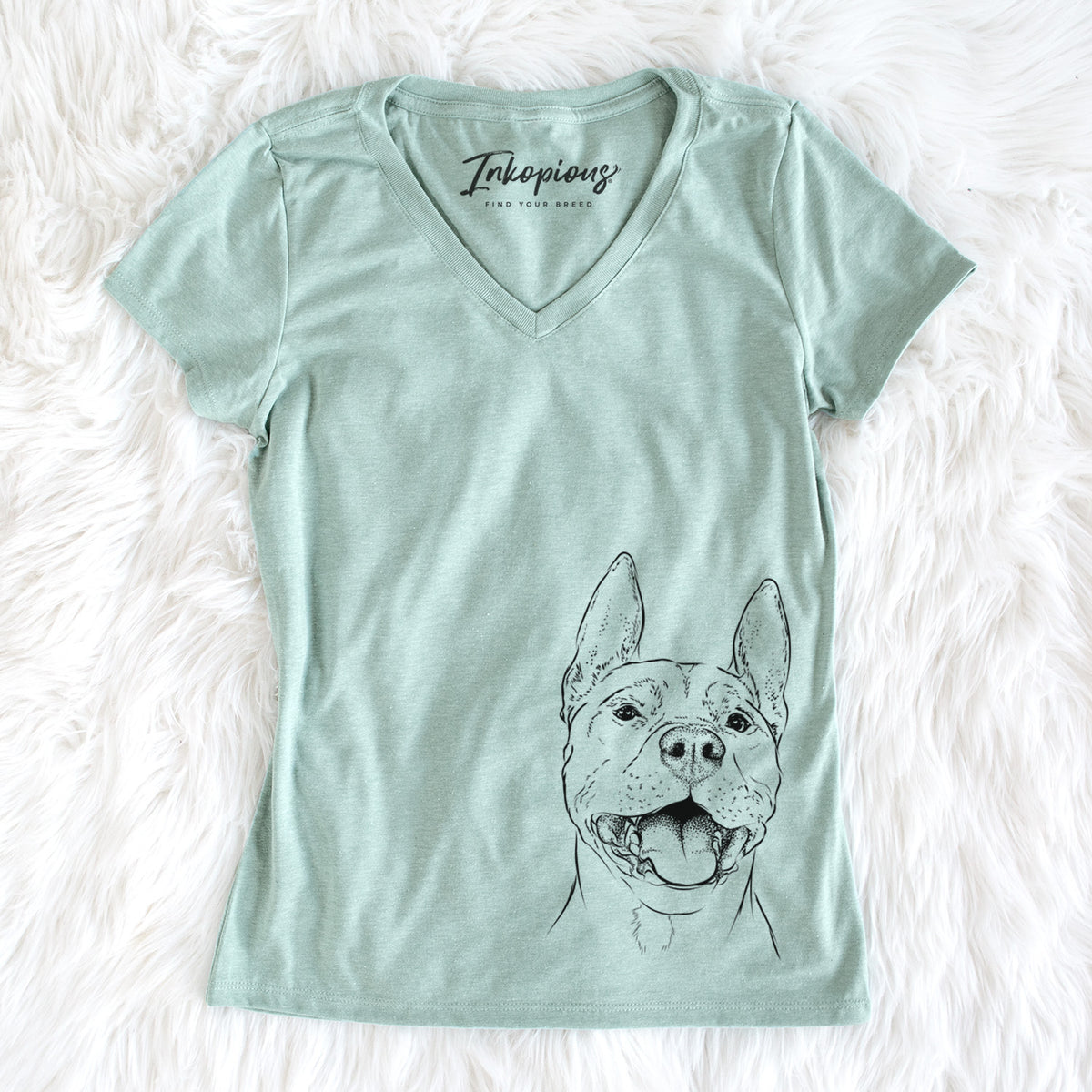 Bare Wally the Pitbull - Women's V-neck Shirt