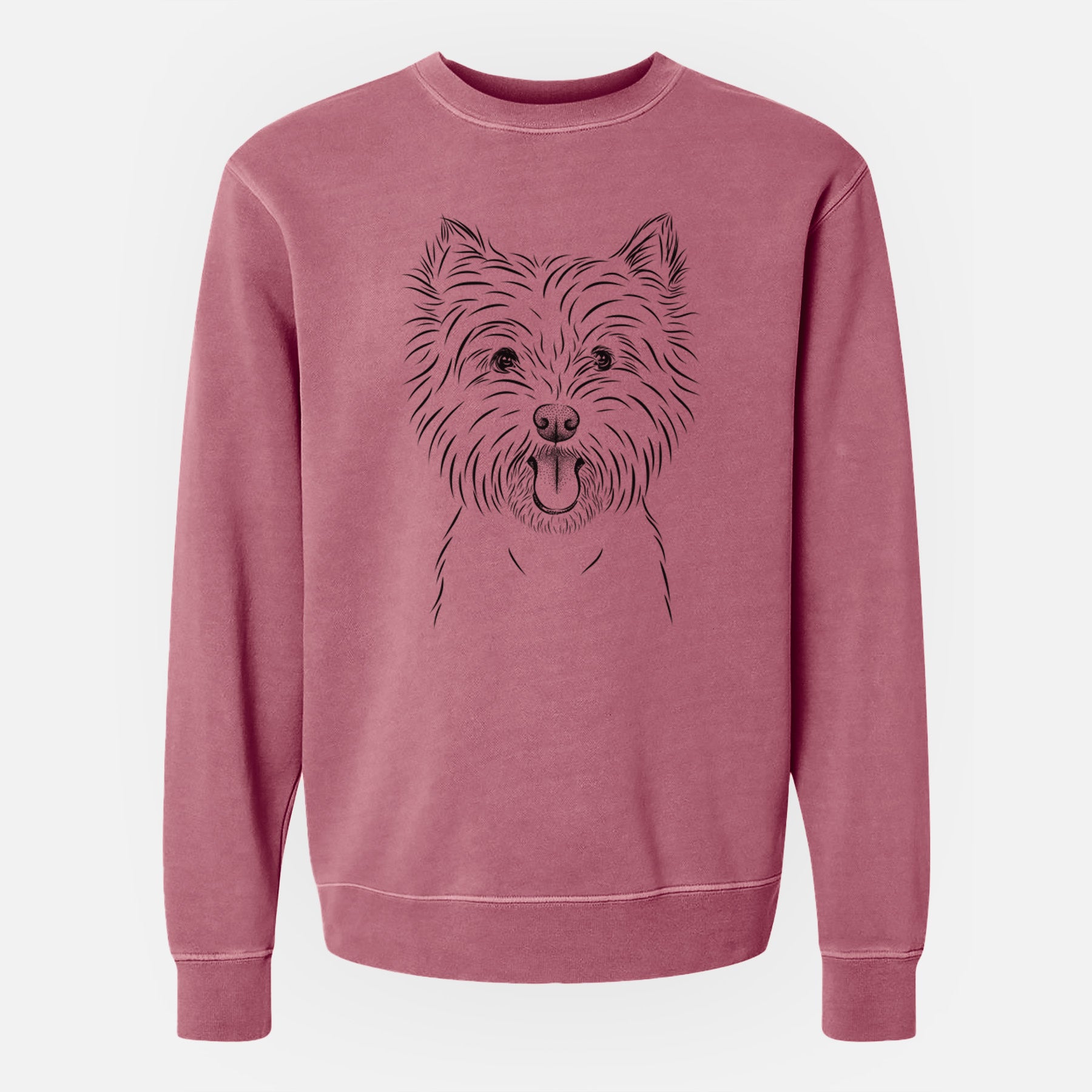 Bare Welma the West Highland Terrier - Unisex Pigment Dyed Crew Sweatshirt