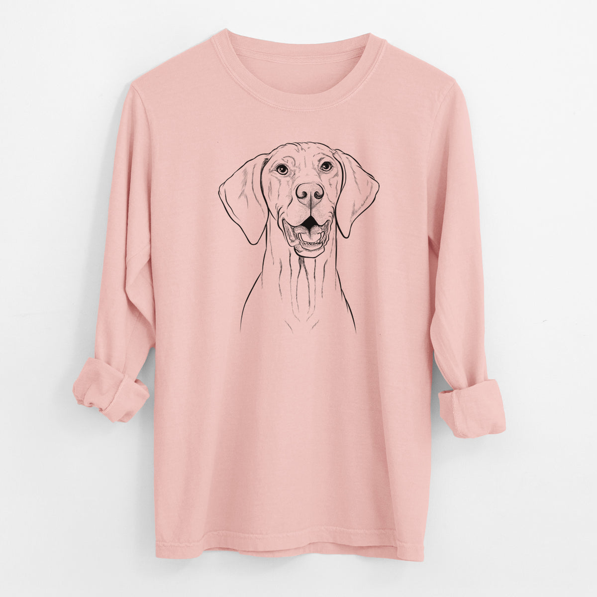Bare Wesley the Vizsla - Men's Heavyweight 100% Cotton Long Sleeve