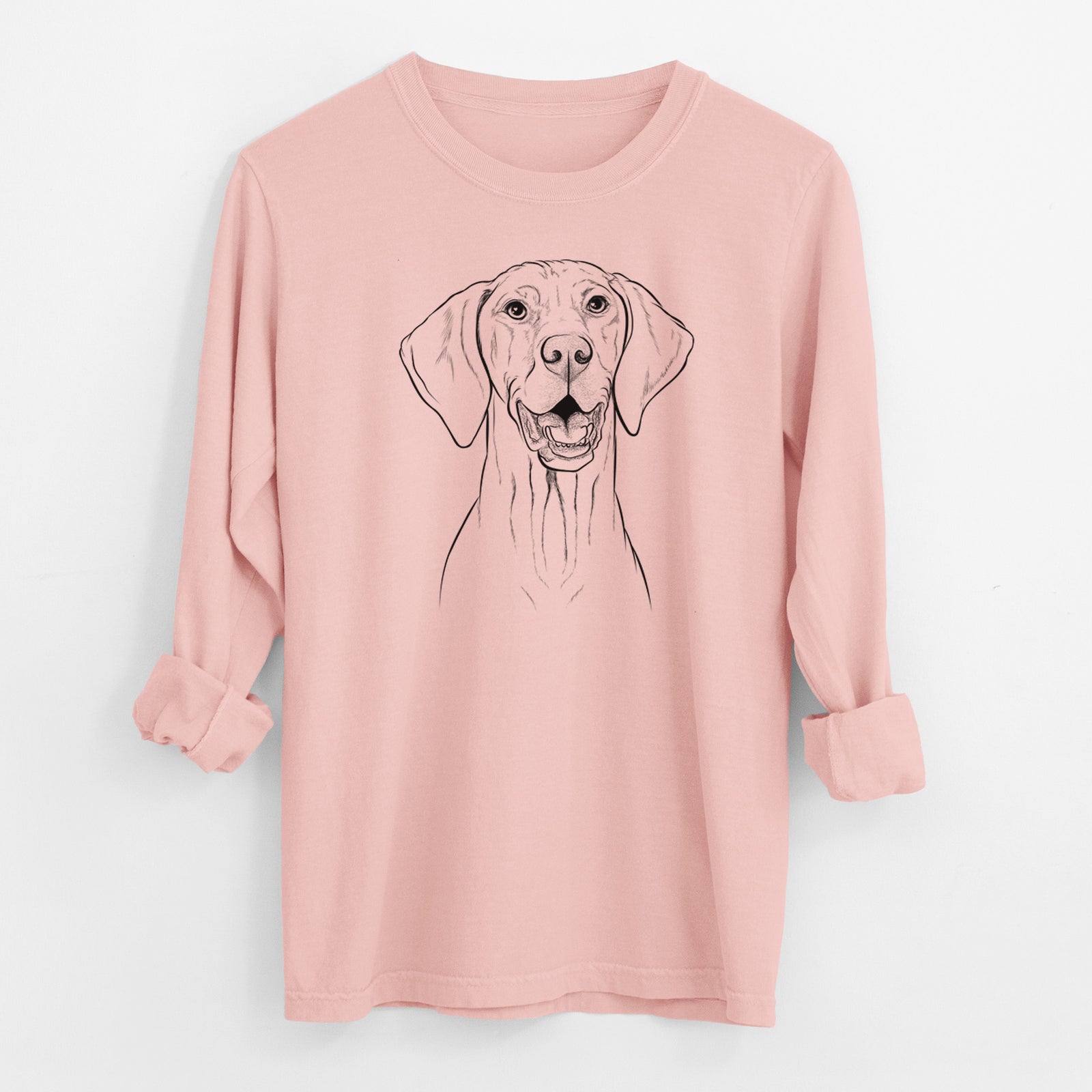 Bare Wesley the Vizsla - Men's Heavyweight 100% Cotton Long Sleeve