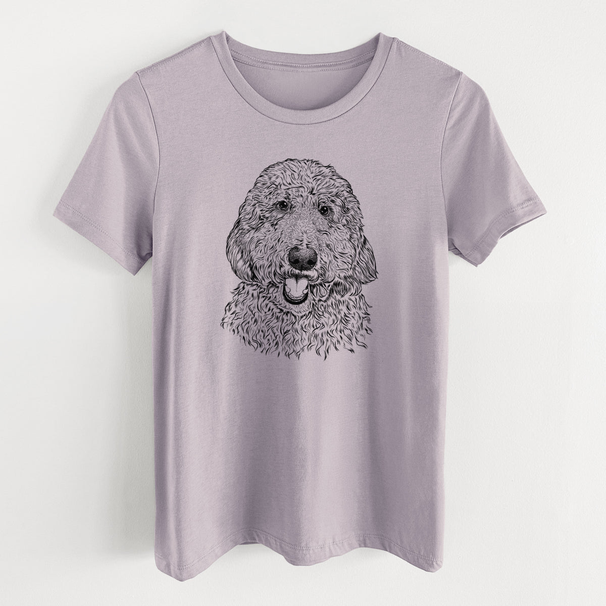 Bare Whisper the Goldendoodle - Women&#39;s Lightweight Relaxed Fit 100% Cotton Crewneck