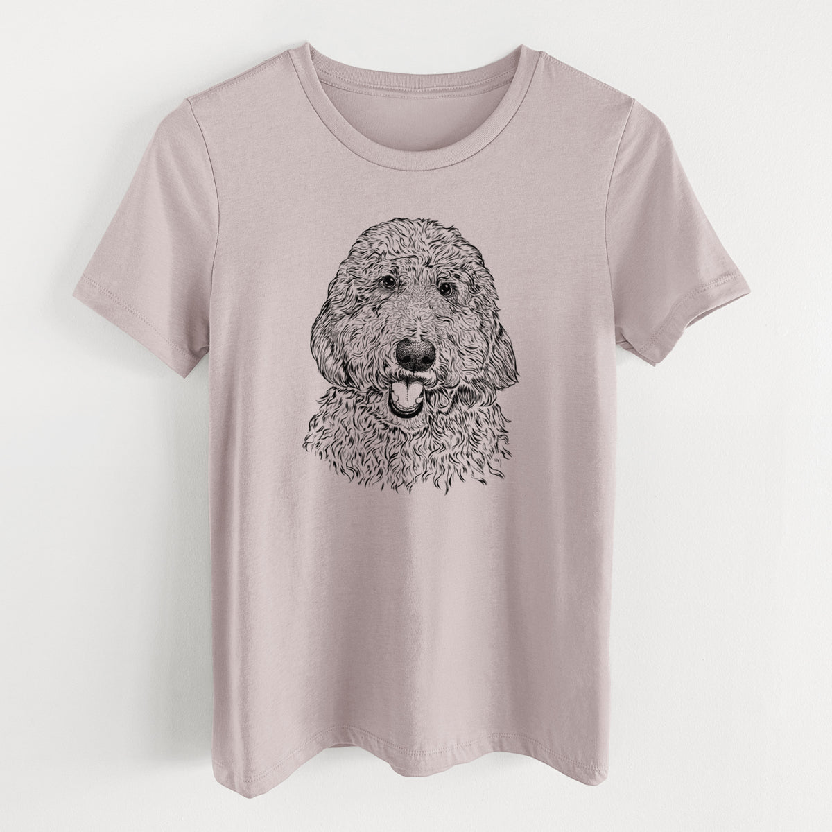 Bare Whisper the Goldendoodle - Women's Lightweight Relaxed Fit 100% Cotton Crewneck