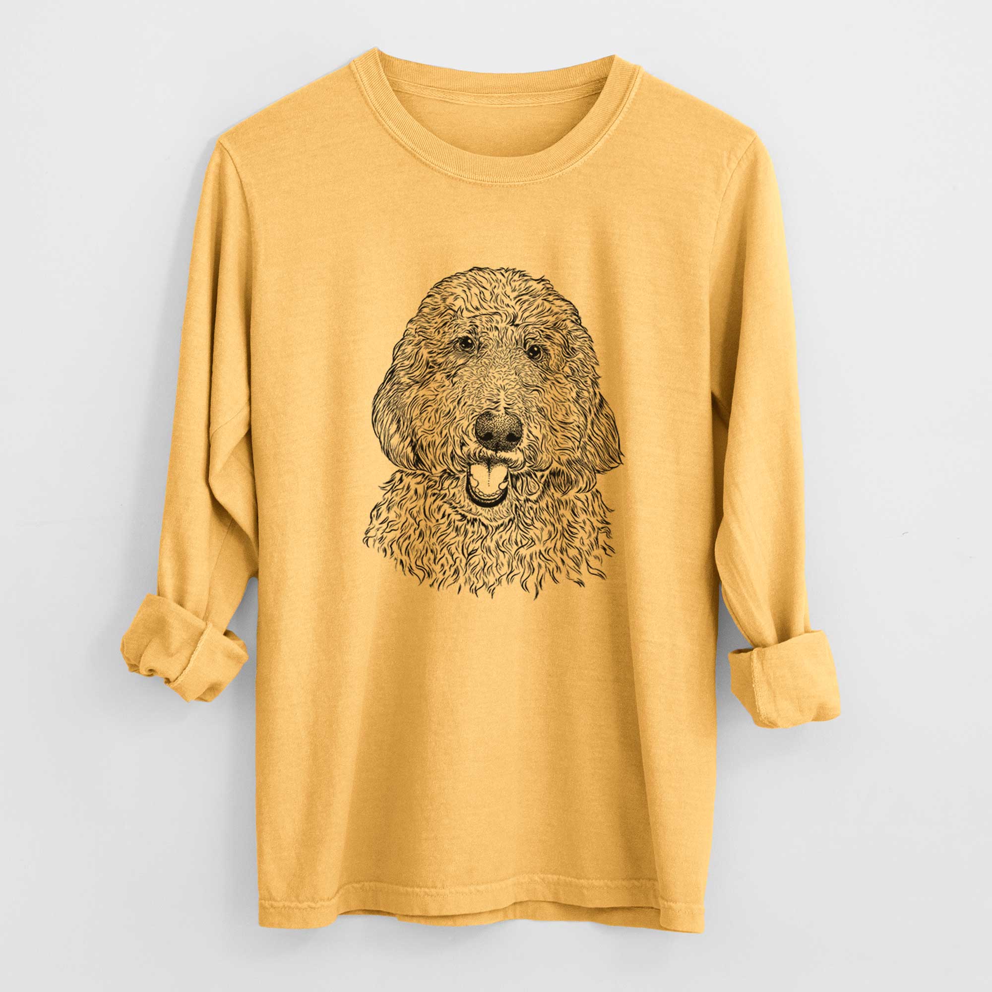 Bare Whisper the Goldendoodle - Men's Heavyweight 100% Cotton Long Sleeve