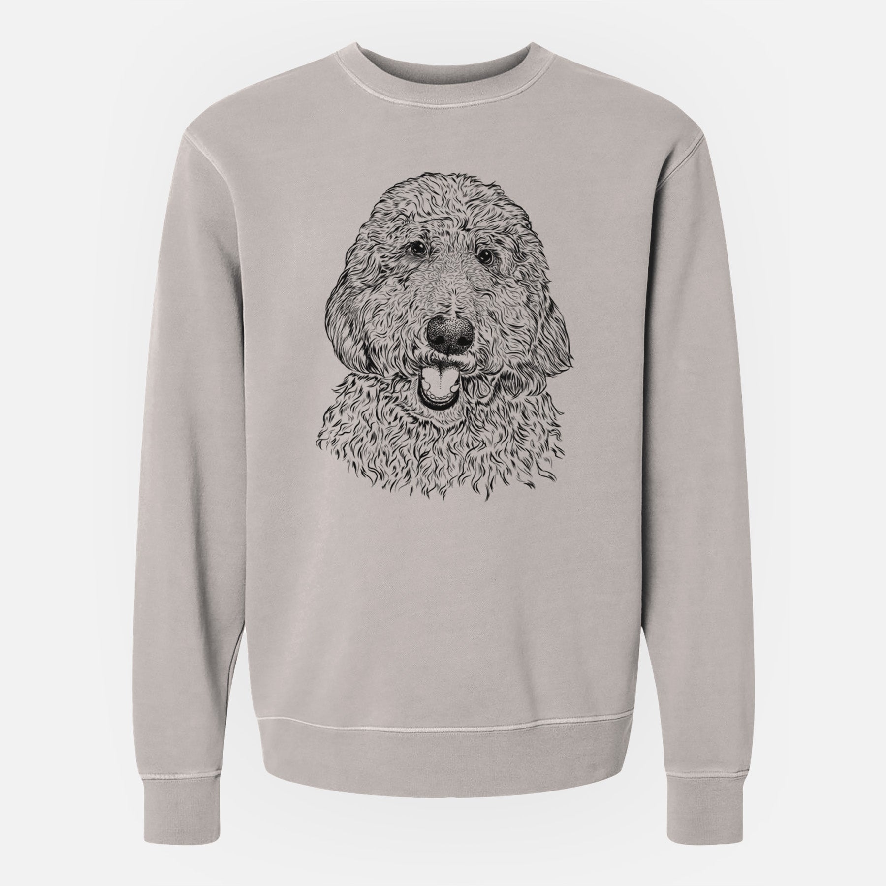 Bare Whisper the Goldendoodle - Unisex Pigment Dyed Crew Sweatshirt