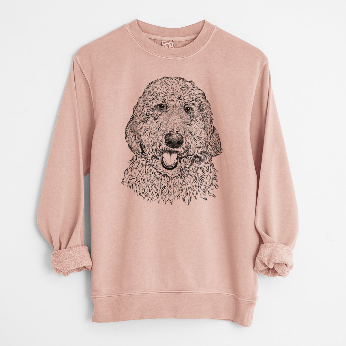 Bare Whisper the Goldendoodle - Unisex Pigment Dyed Crew Sweatshirt