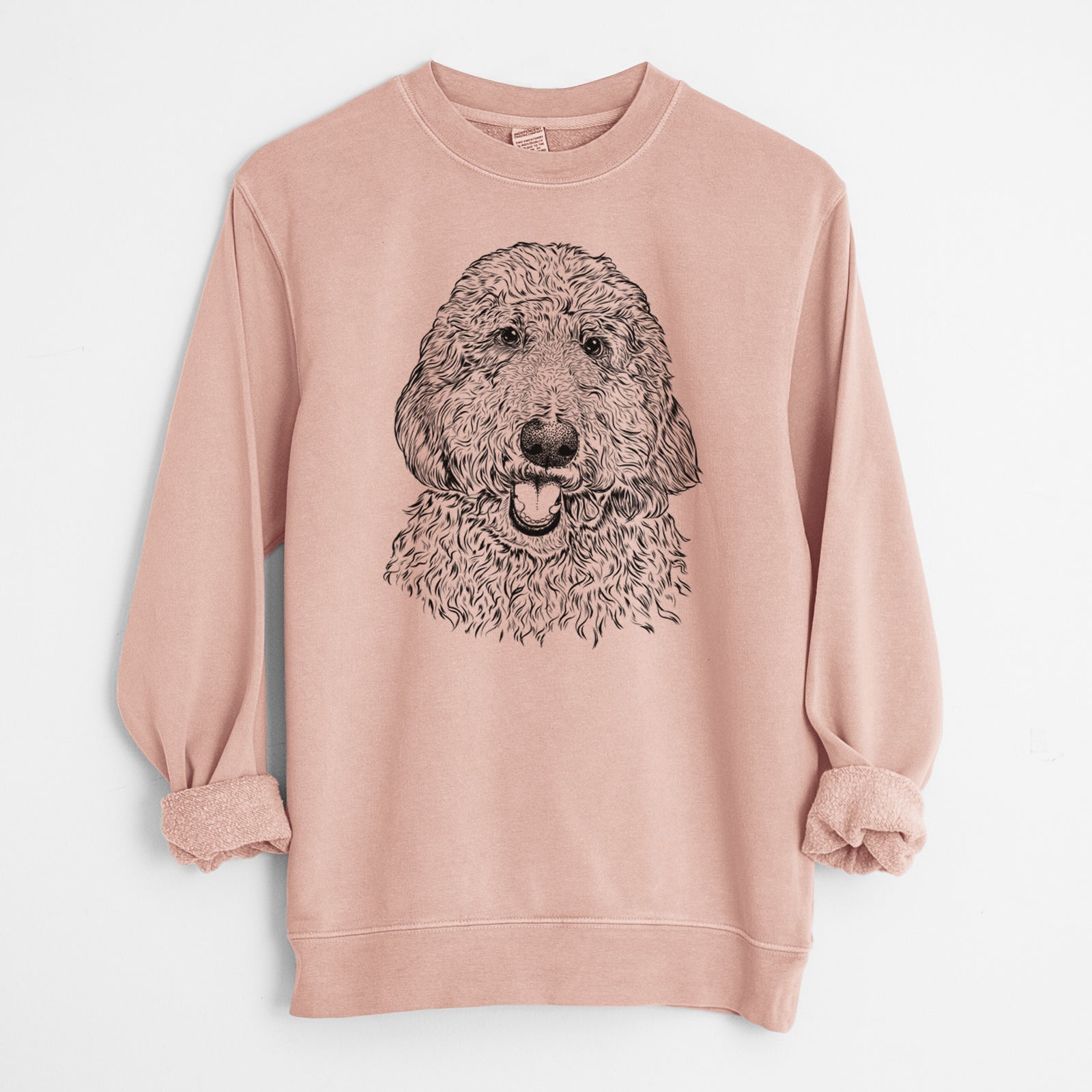 Bare Whisper the Goldendoodle - Unisex Pigment Dyed Crew Sweatshirt