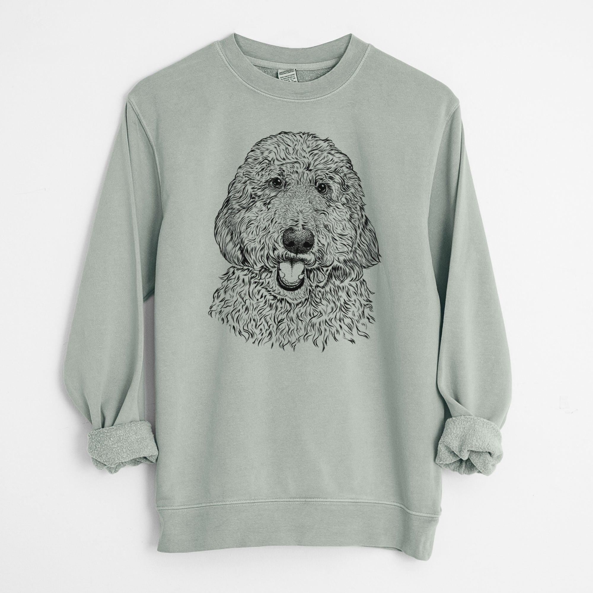 Bare Whisper the Goldendoodle - Unisex Pigment Dyed Crew Sweatshirt