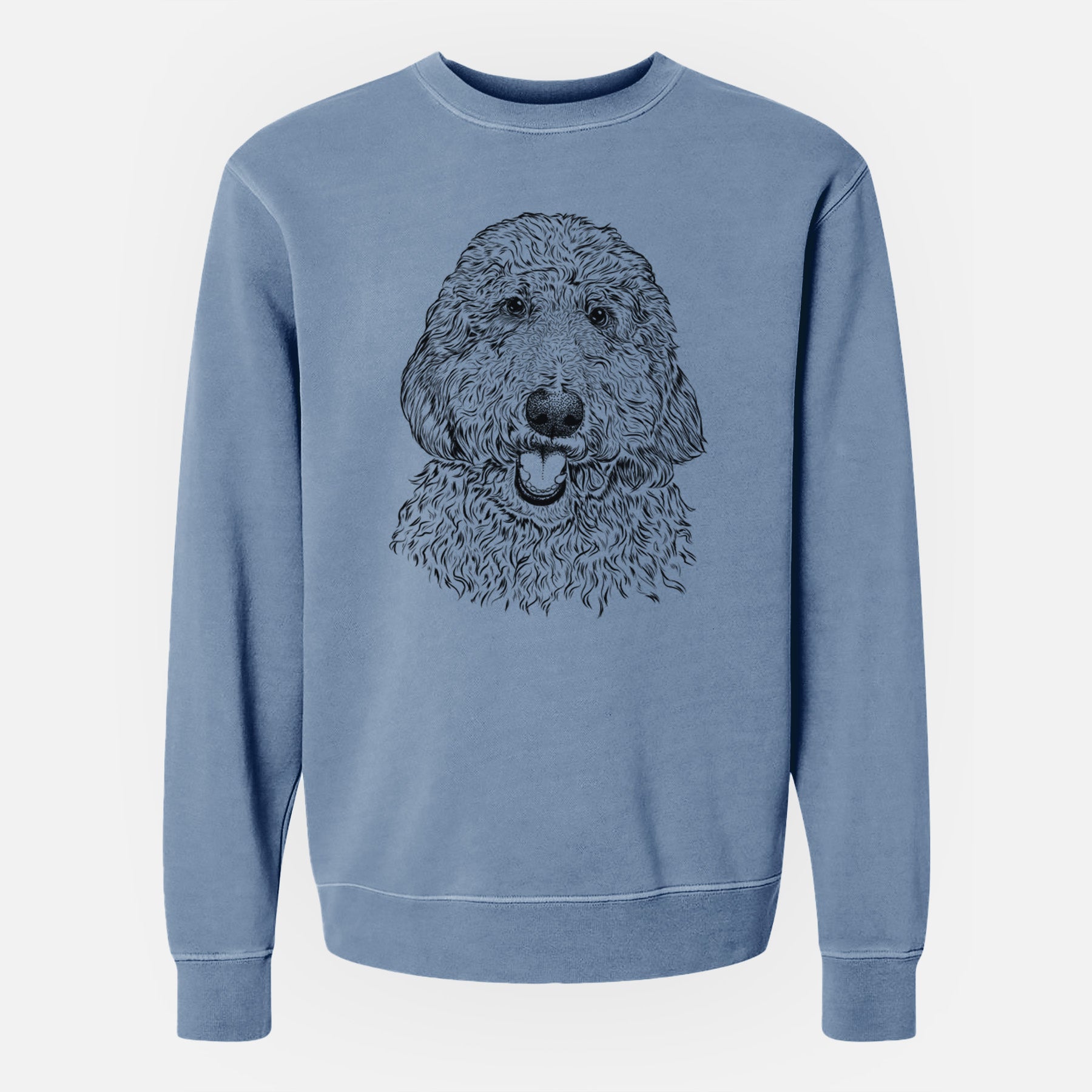 Bare Whisper the Goldendoodle - Unisex Pigment Dyed Crew Sweatshirt